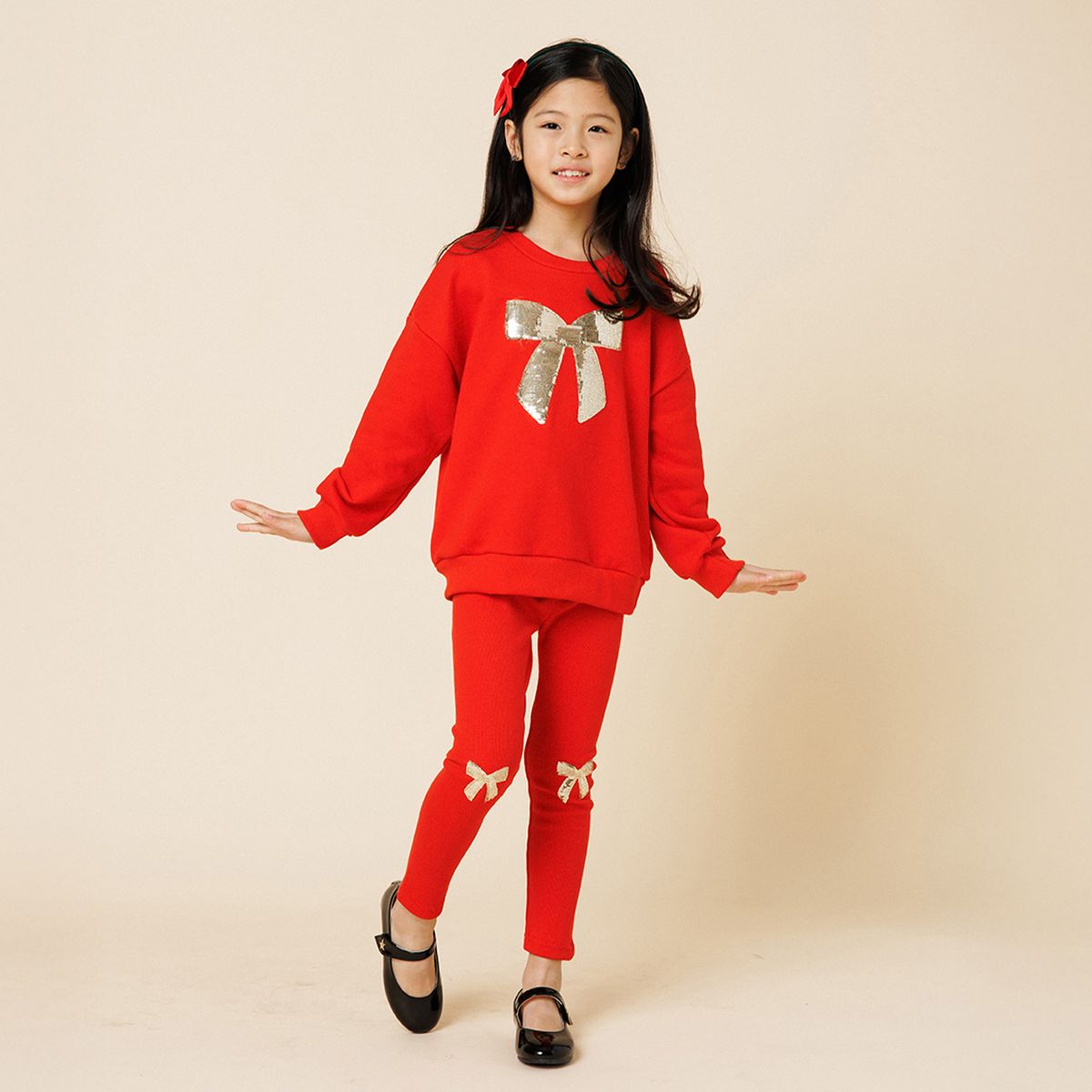 LULU BOW SWEATSHIRT AND LEGGINGS SET