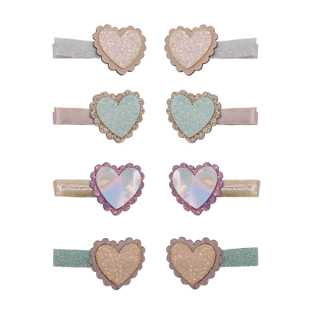 MINI SCALLOPED HEART CLIPS SET OF 4 (PREORDER)