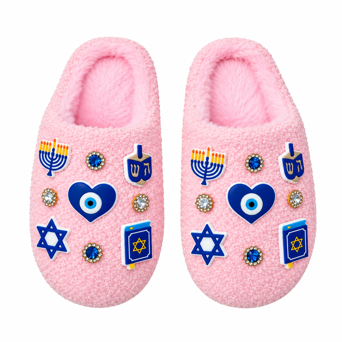 HANUKKAH CHARM FUZZY SLIPPERS (PREORDER)