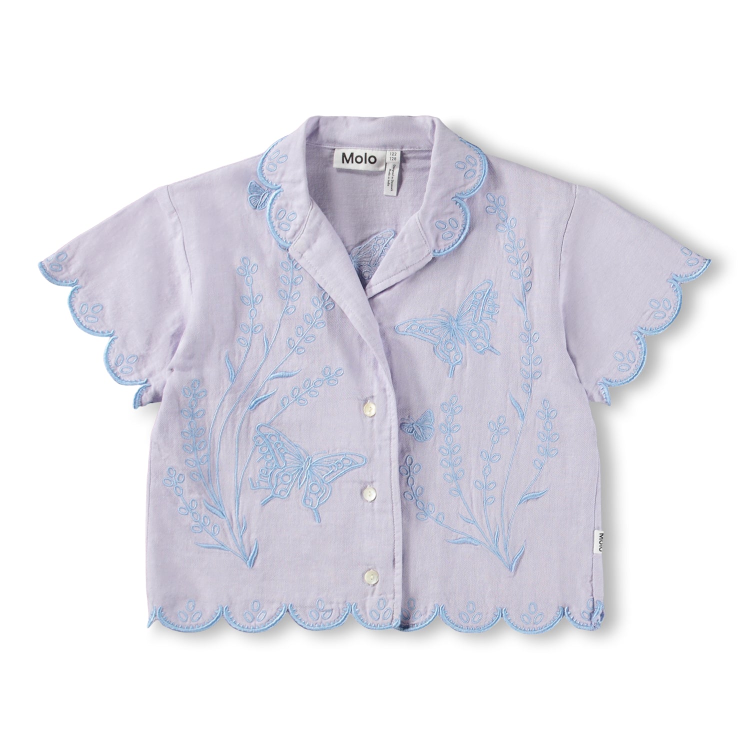 ROSALLE PASTEL LILAC EMBROIDERY TOP (PREORDER) - BUTTON DOWNS