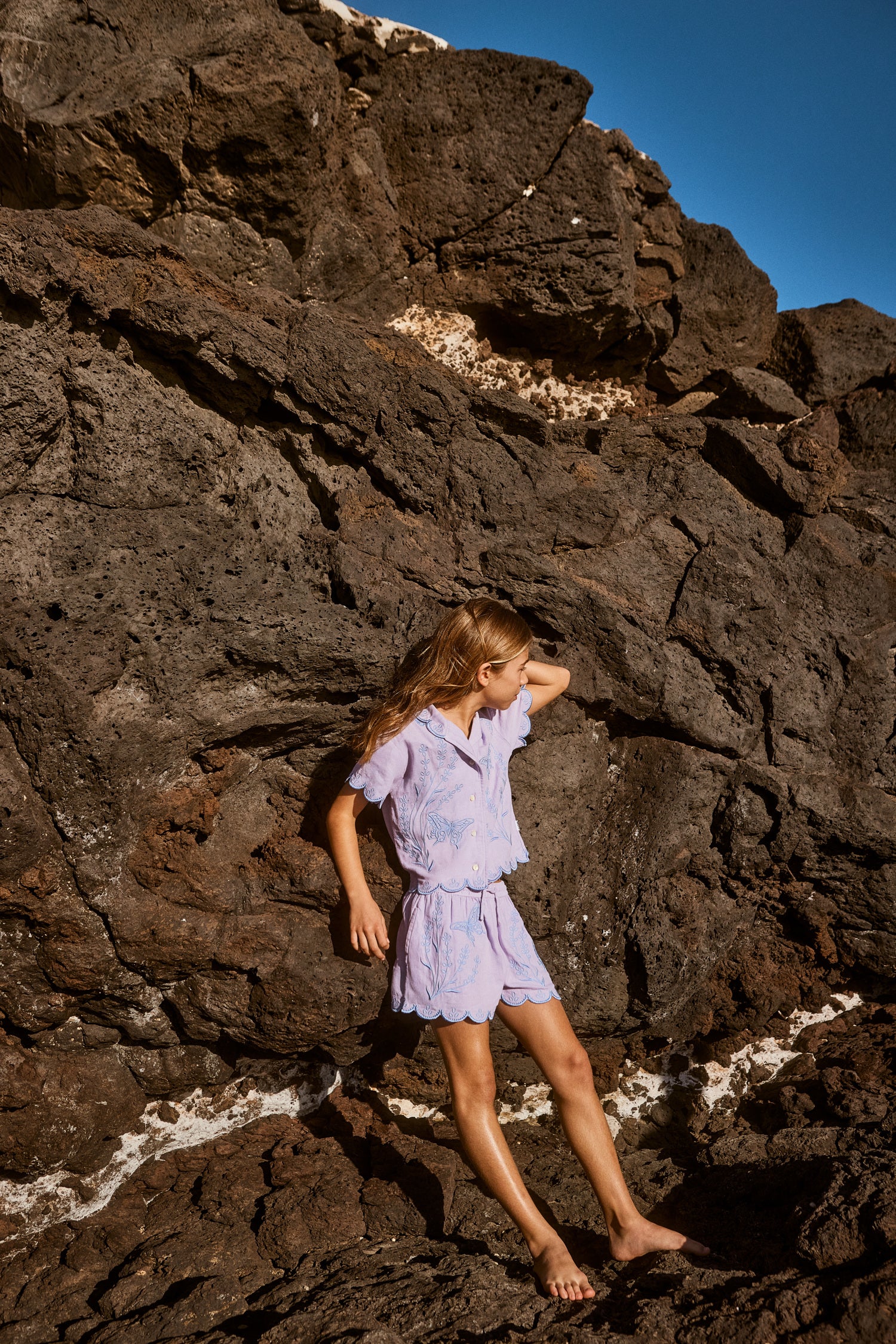 ANNABELLA PASTEL LILAC EMBROIDERY SHORTS (PREORDER) - PANTS