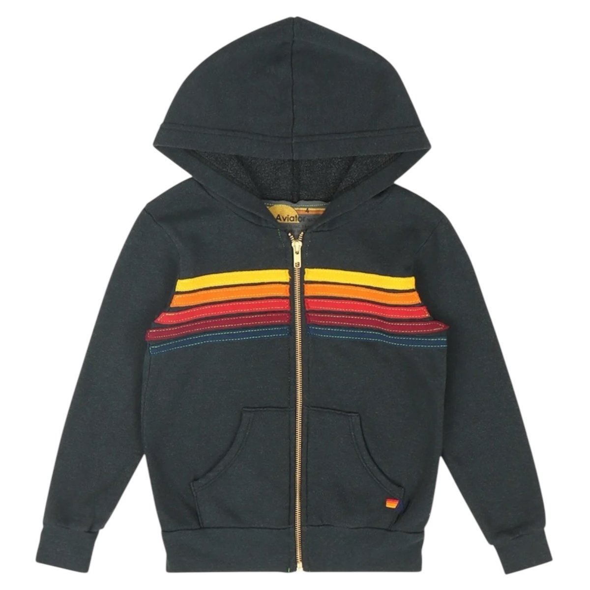 Luxurious Stripe Zip Up Hoodie Aviator Nation Kids