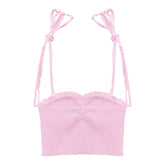 BABY PINK CHALLIS CHER SMOCKED SWEETHEART TOP (PREORDER)