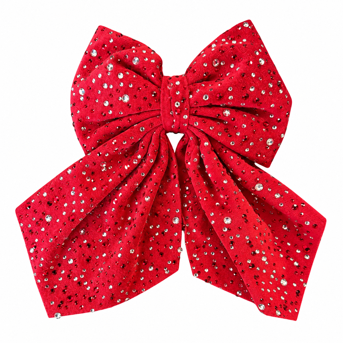CRYSTAL VELVET XL BOW CLIP