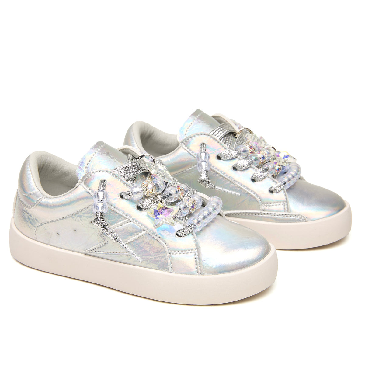 KELLY BEADED IRIDESCENT METALLIC SNEAKERS