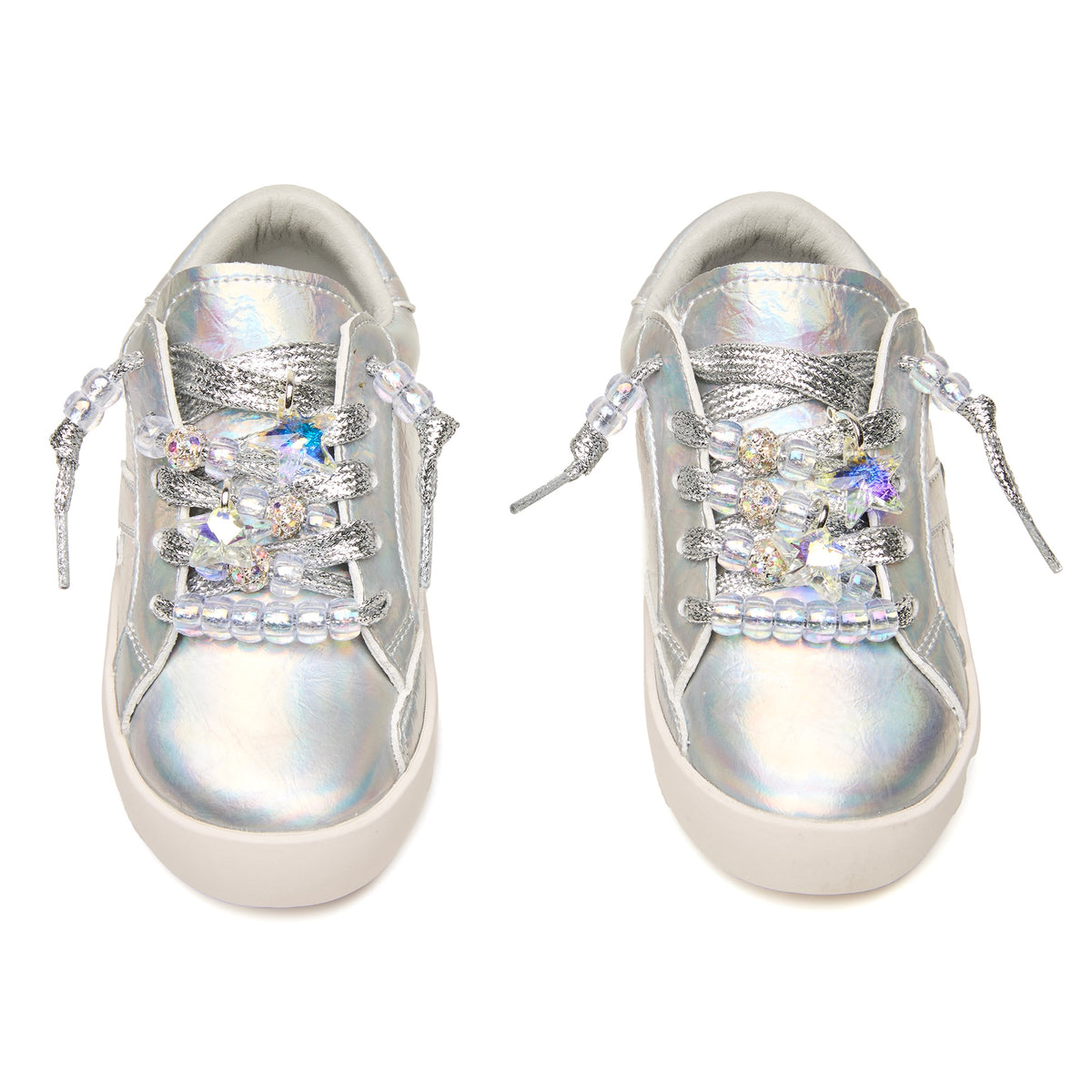 KELLY BEADED IRIDESCENT METALLIC SNEAKERS