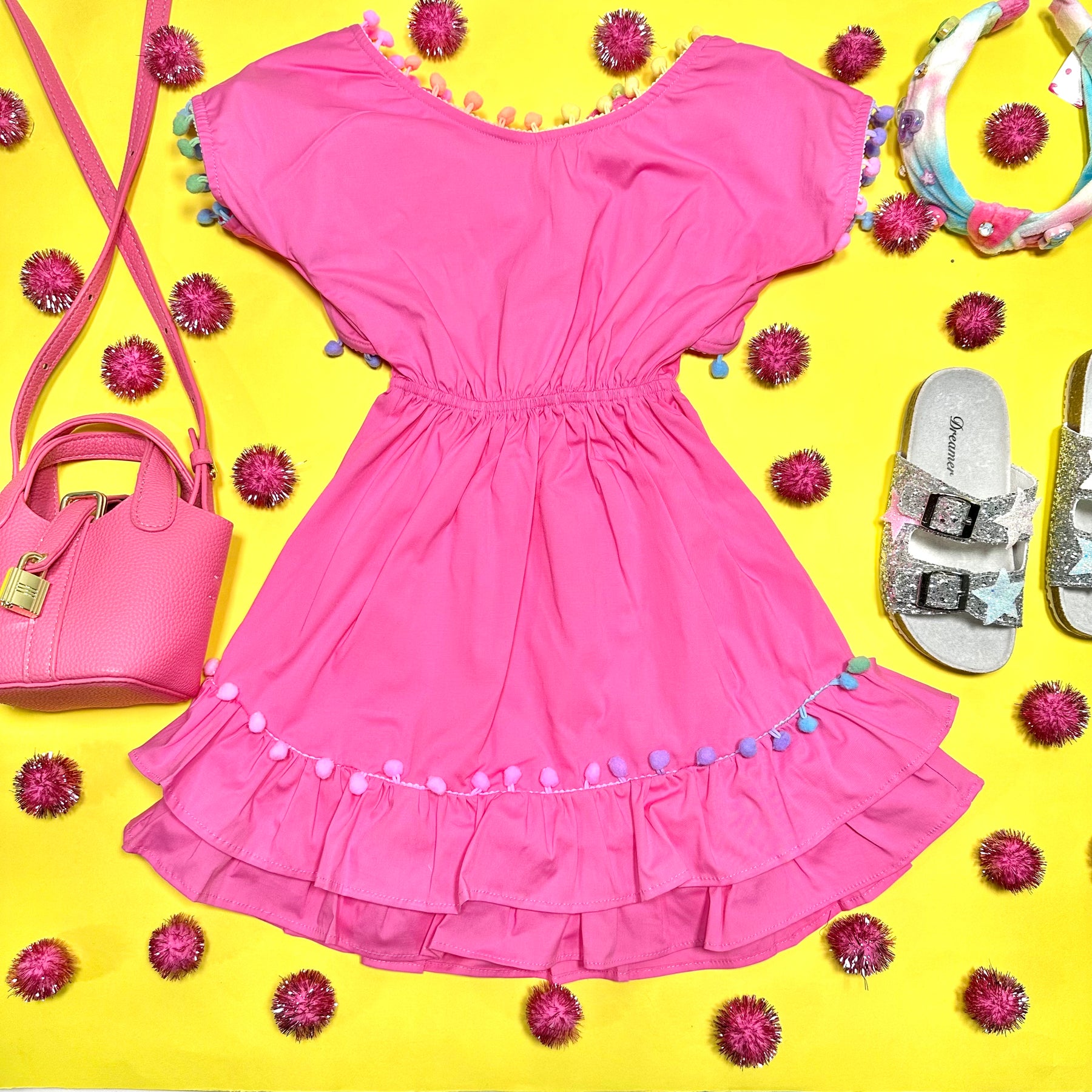 NISSI POM POM DRESS - DRESSES