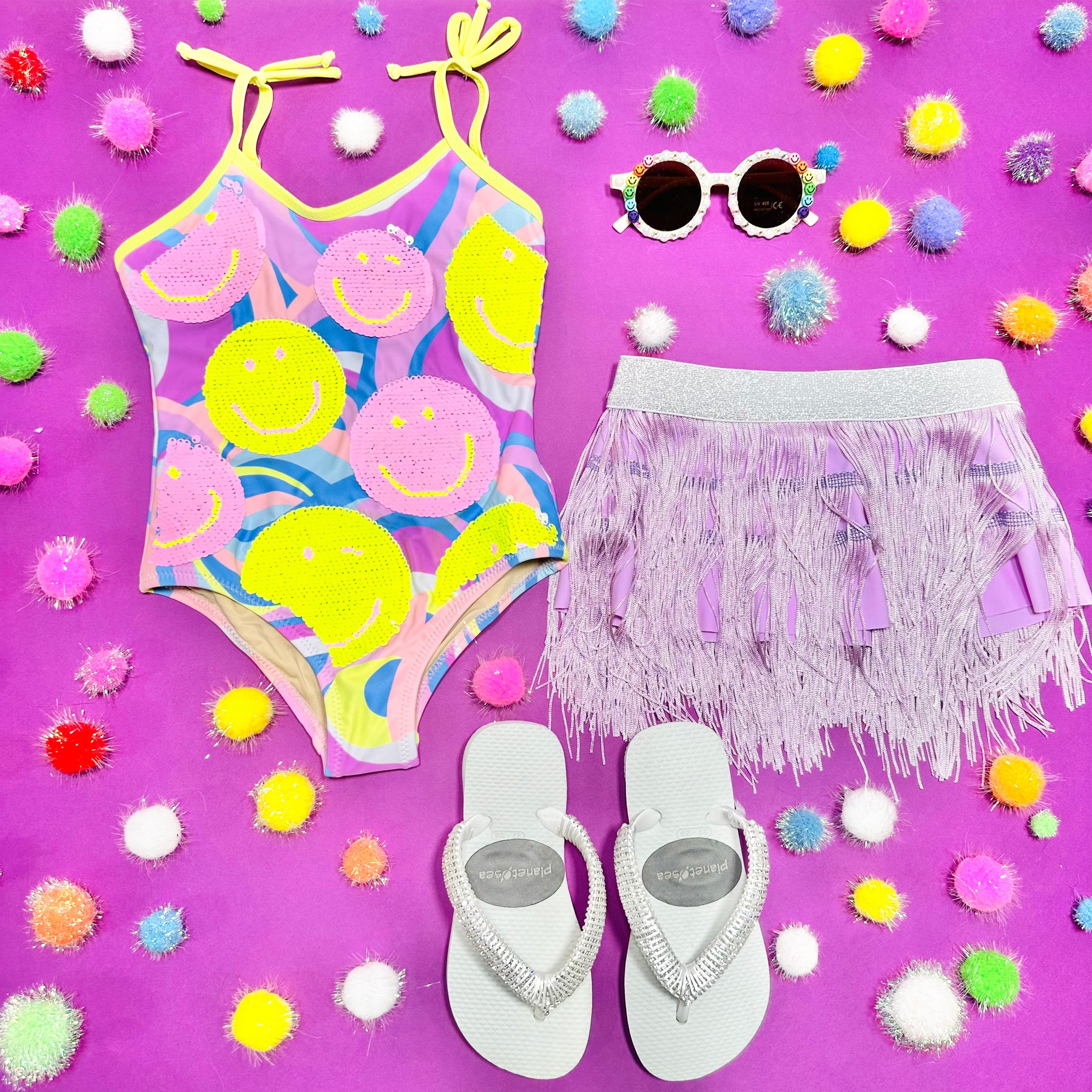 HAPPY SWIRL FLIP SEQUIN ONE PIECE SWIMSUIT - ONE PIECE SWIMSUIT