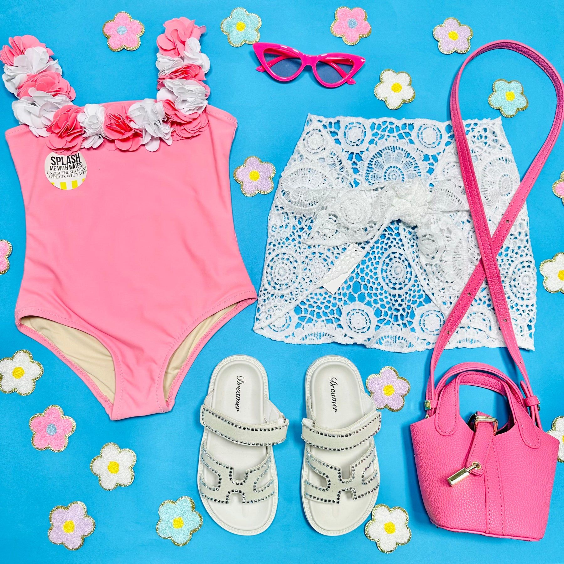 H20 HULA ONE PIECE SWIMSUIT W/ LACE SKIRT SET - ONE PIECE SWIMSUIT