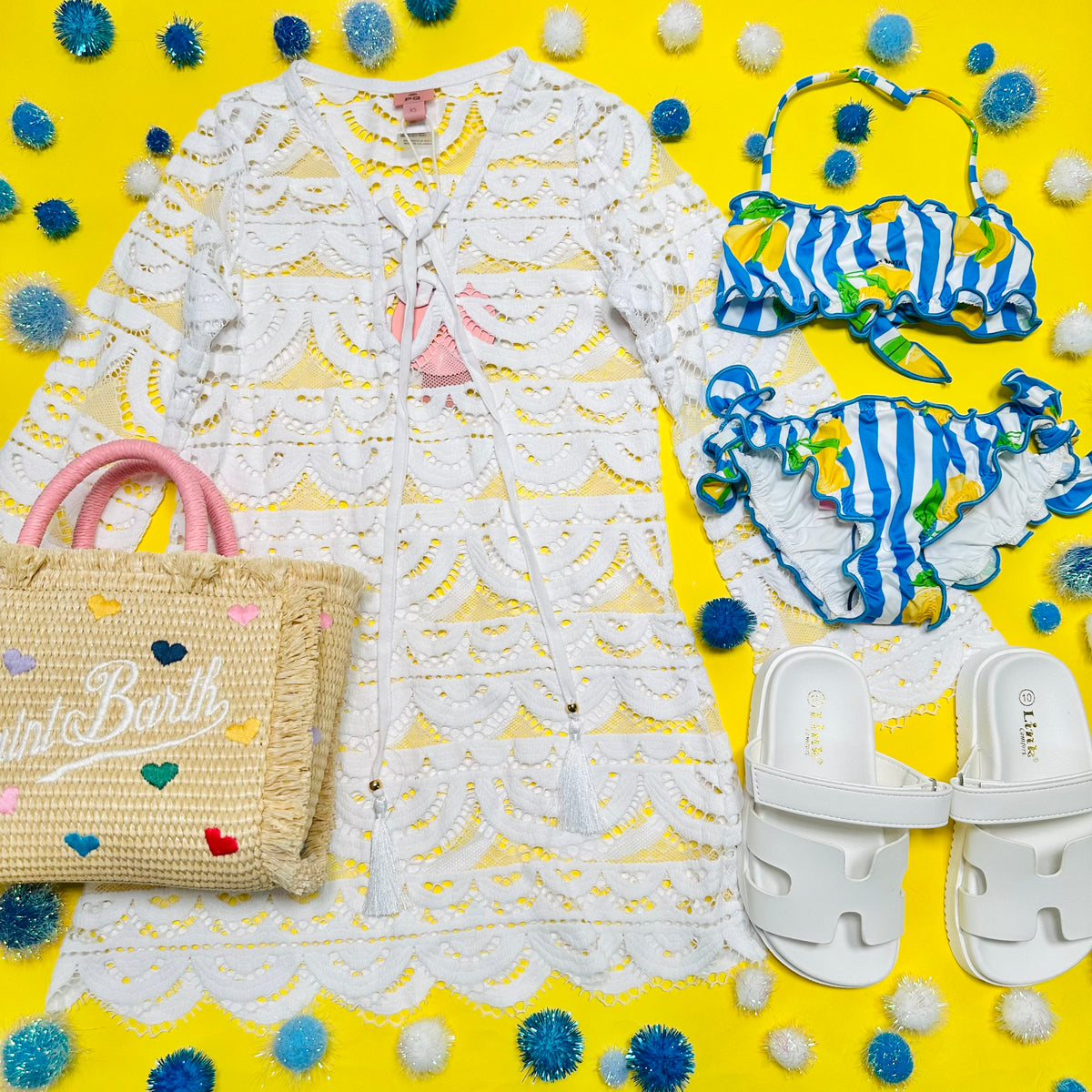 LEMON FRUIT STRIPES EMY FROU FROU TWO PIECE BIKINI