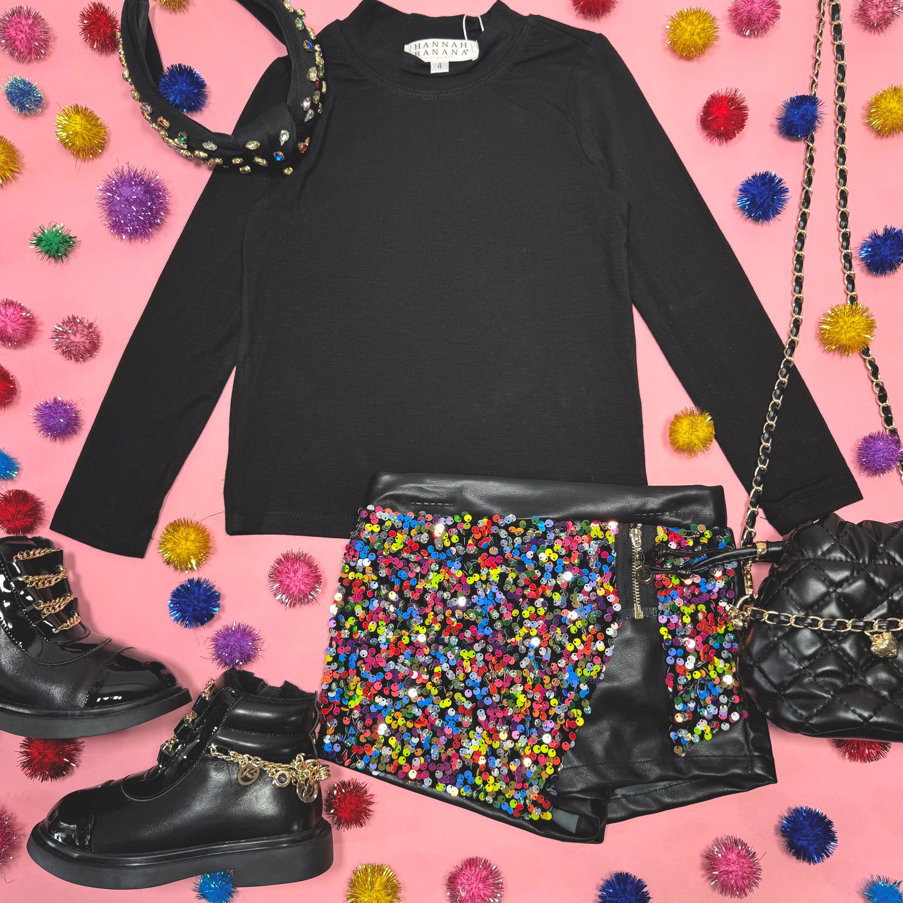 SEQUIN SKORT (SKIRT W/ SHORTS) - SKIRTS