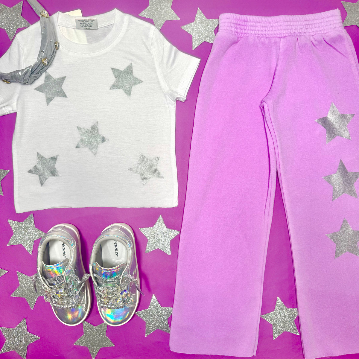 METALLIC STARS TSHIRT - SHORT SLEEVE TOPS