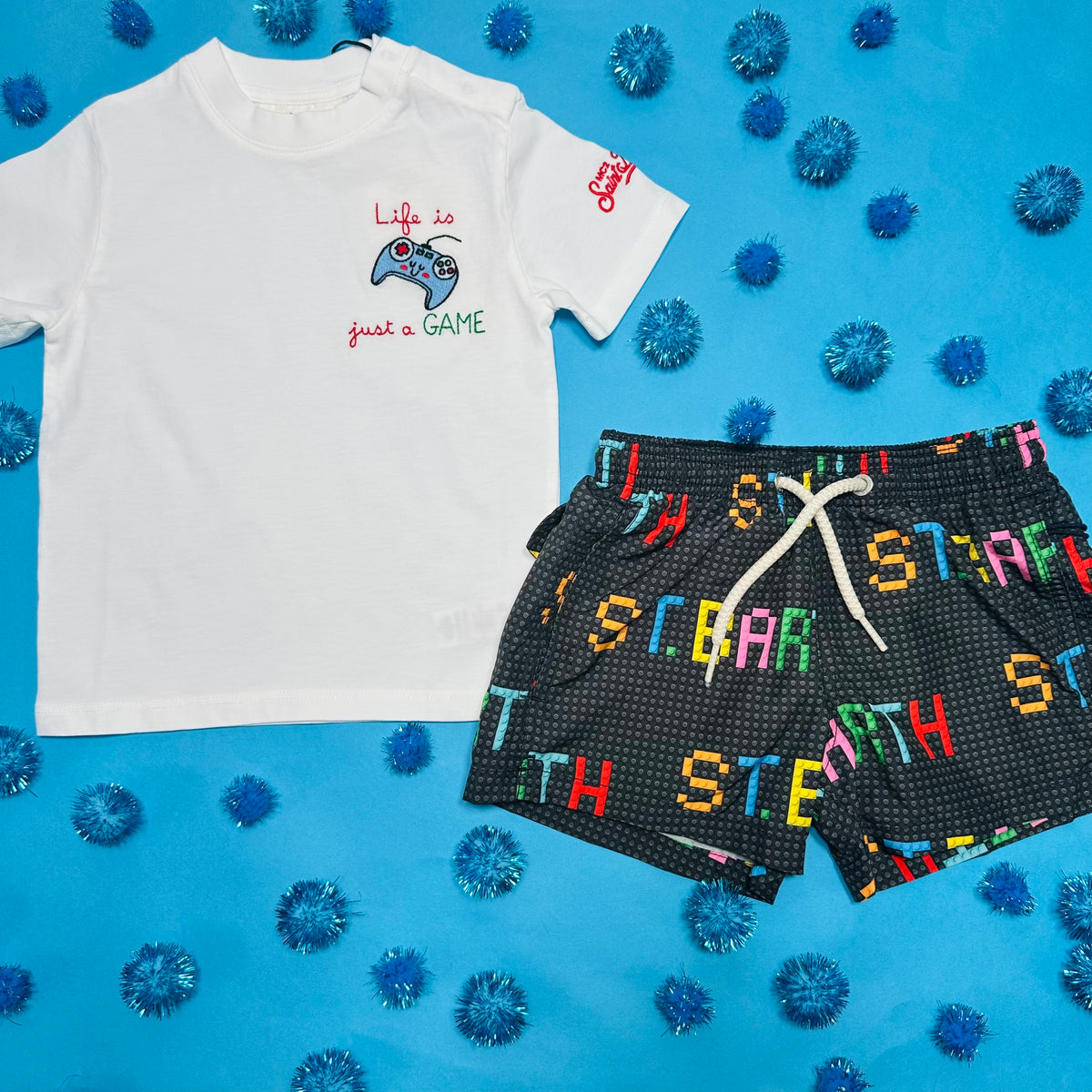 ST. BARTH BLOCKS SWIM TRUNKS