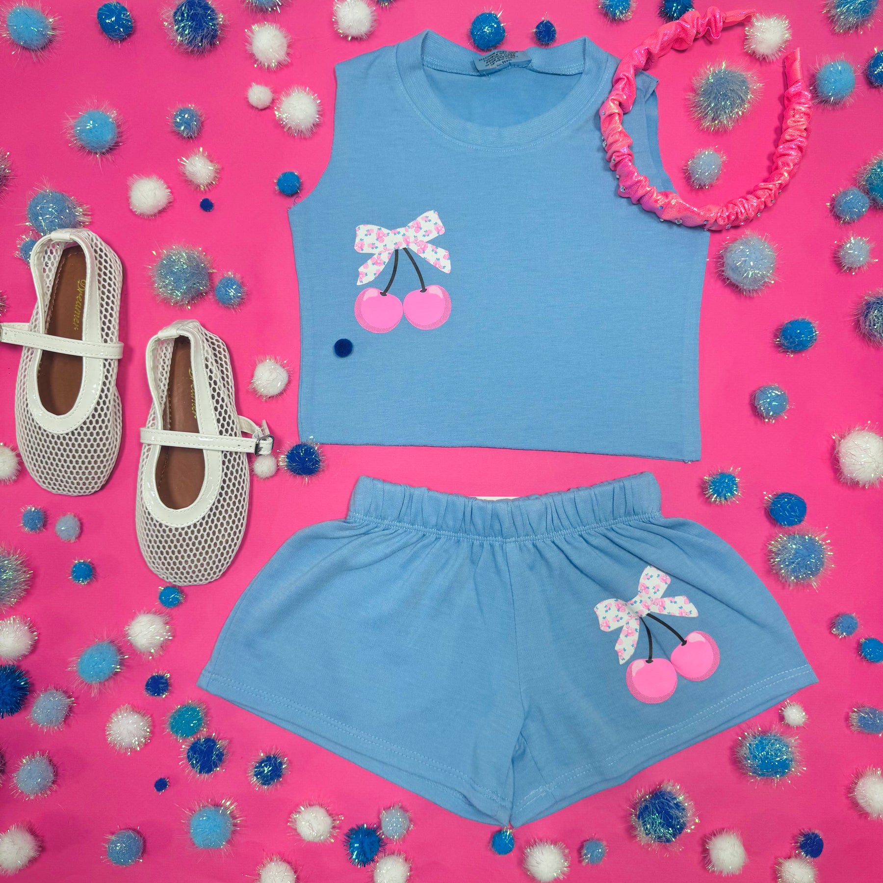 CHERRY BOWS TANK TOP - TANK TOPS