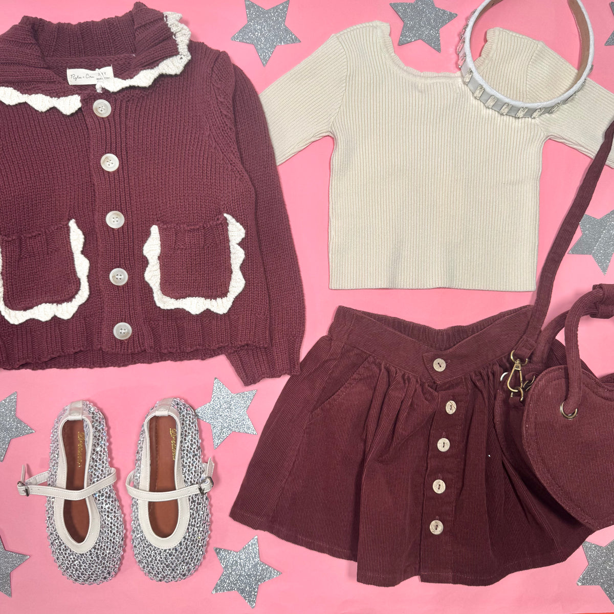 RIBBED SCALLOP CROPPED TSHIRT - SHORT SLEEVE TOPS