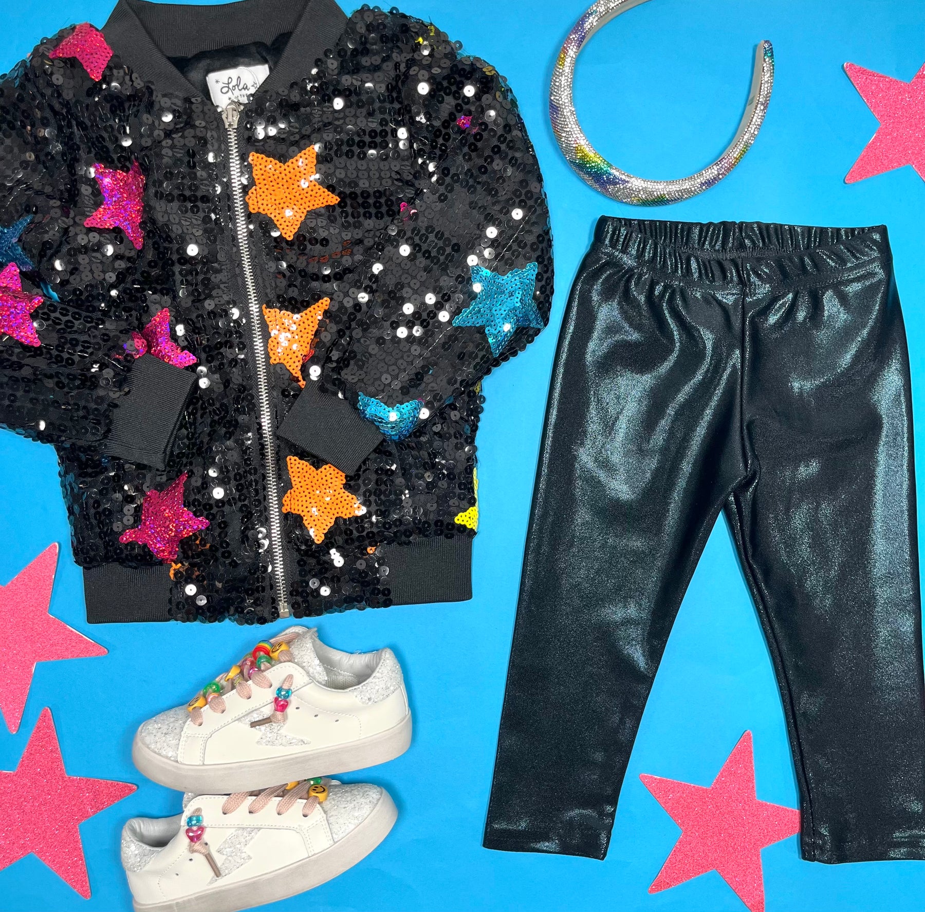 RAINBOW STARS SEQUIN JACKET