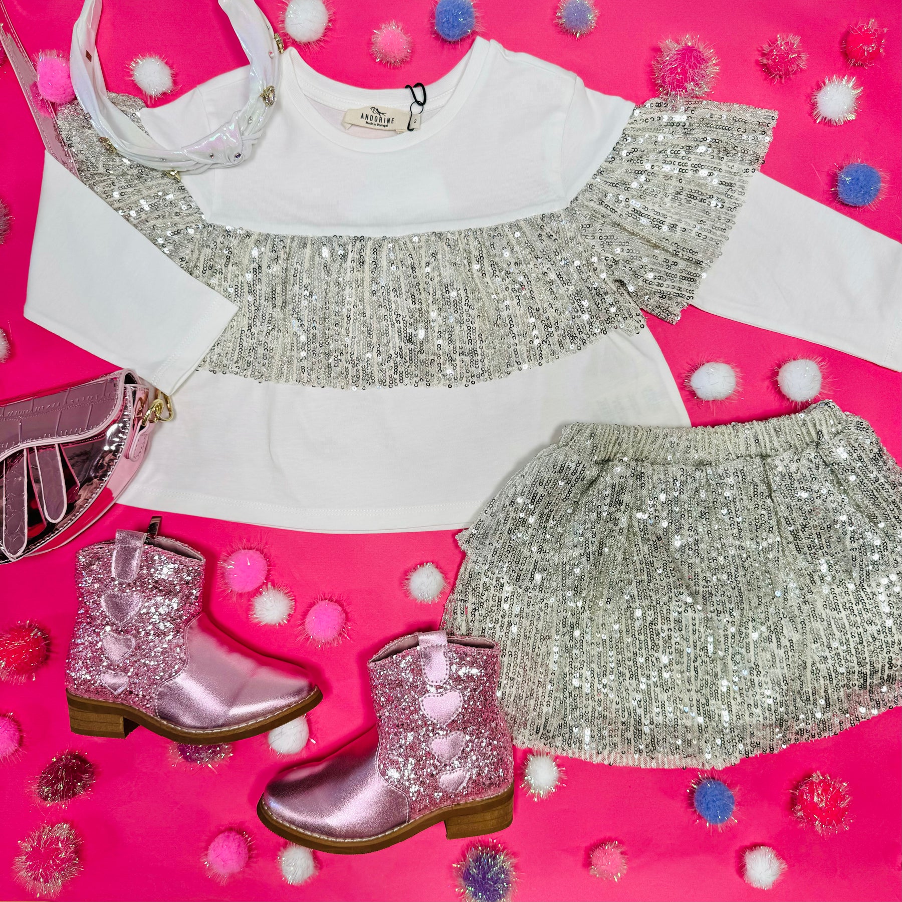 SEQUIN TIERED SKIRT - SKIRTS