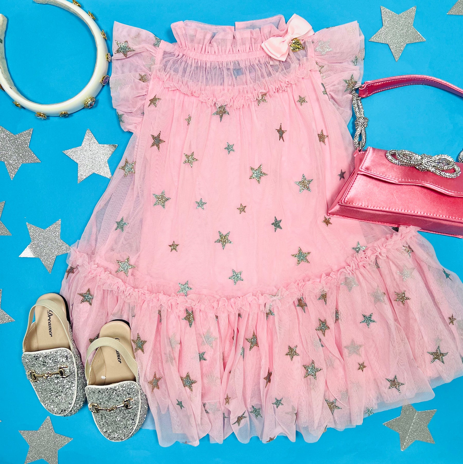 MARIGOLD STARS TULLE DRESS - DRESSES