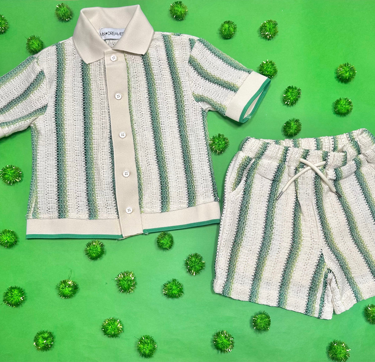 JULIAN CROCHET BUTTON DOWN AND SHORTS SET