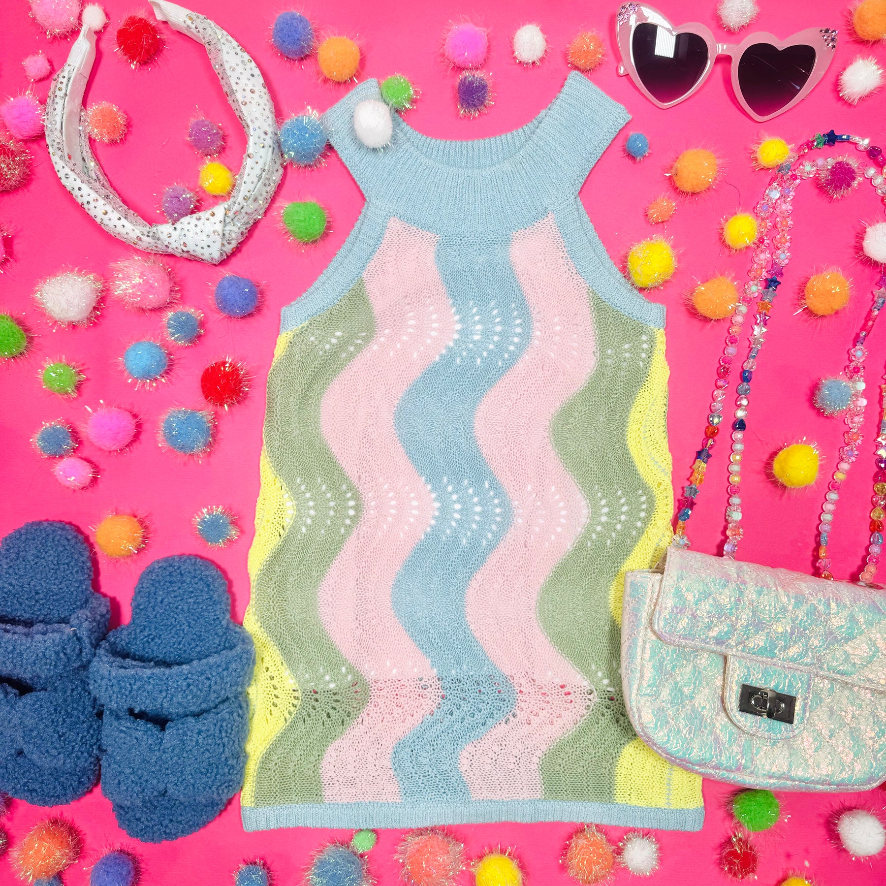 ST BARTH SWIRL CROCHET DRESS - DRESSES