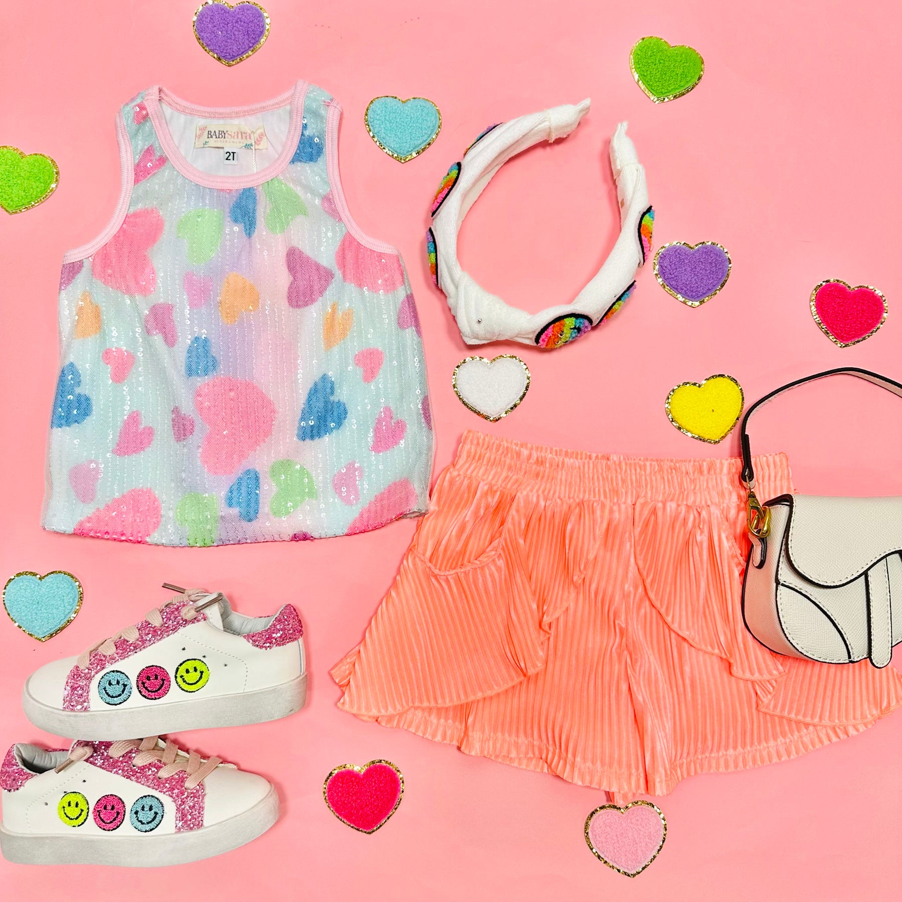 HEARTS SEQUIN TANK TOP - TANK TOPS