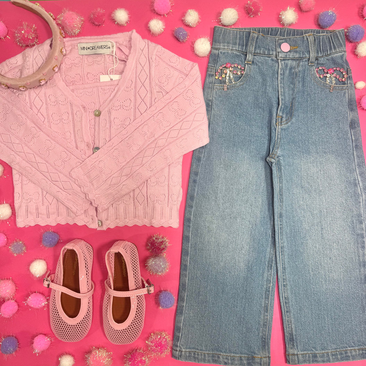 ISABELLA BOW KNIT TANK AND CARDIGAN SET - SET