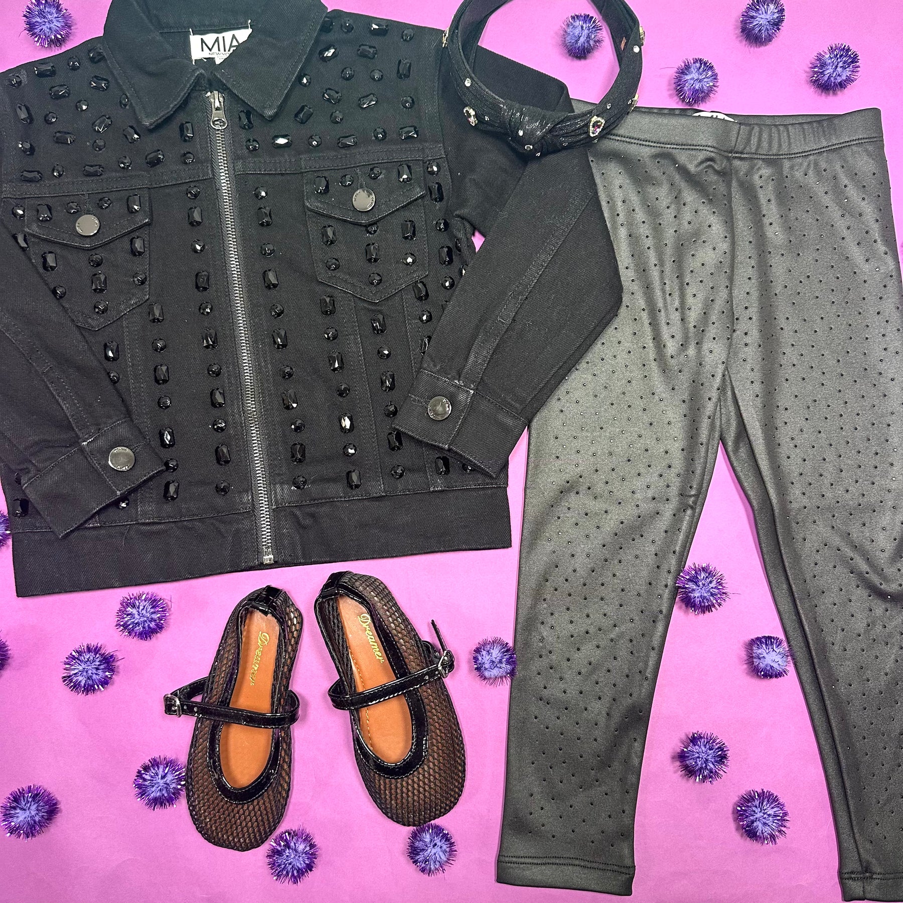 DENIM STUDDED JACKET