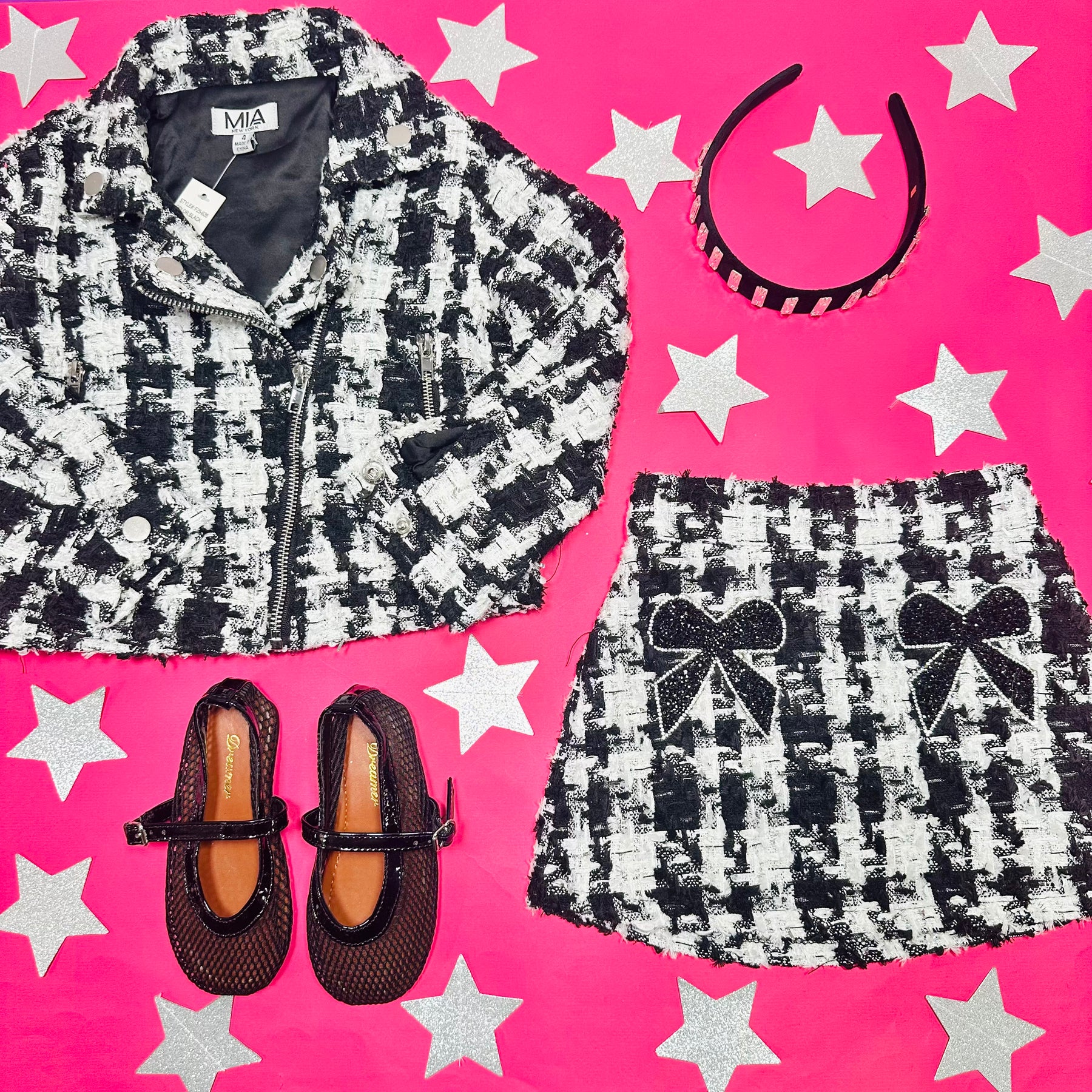 TWEED BOW SKIRT - SKIRTS