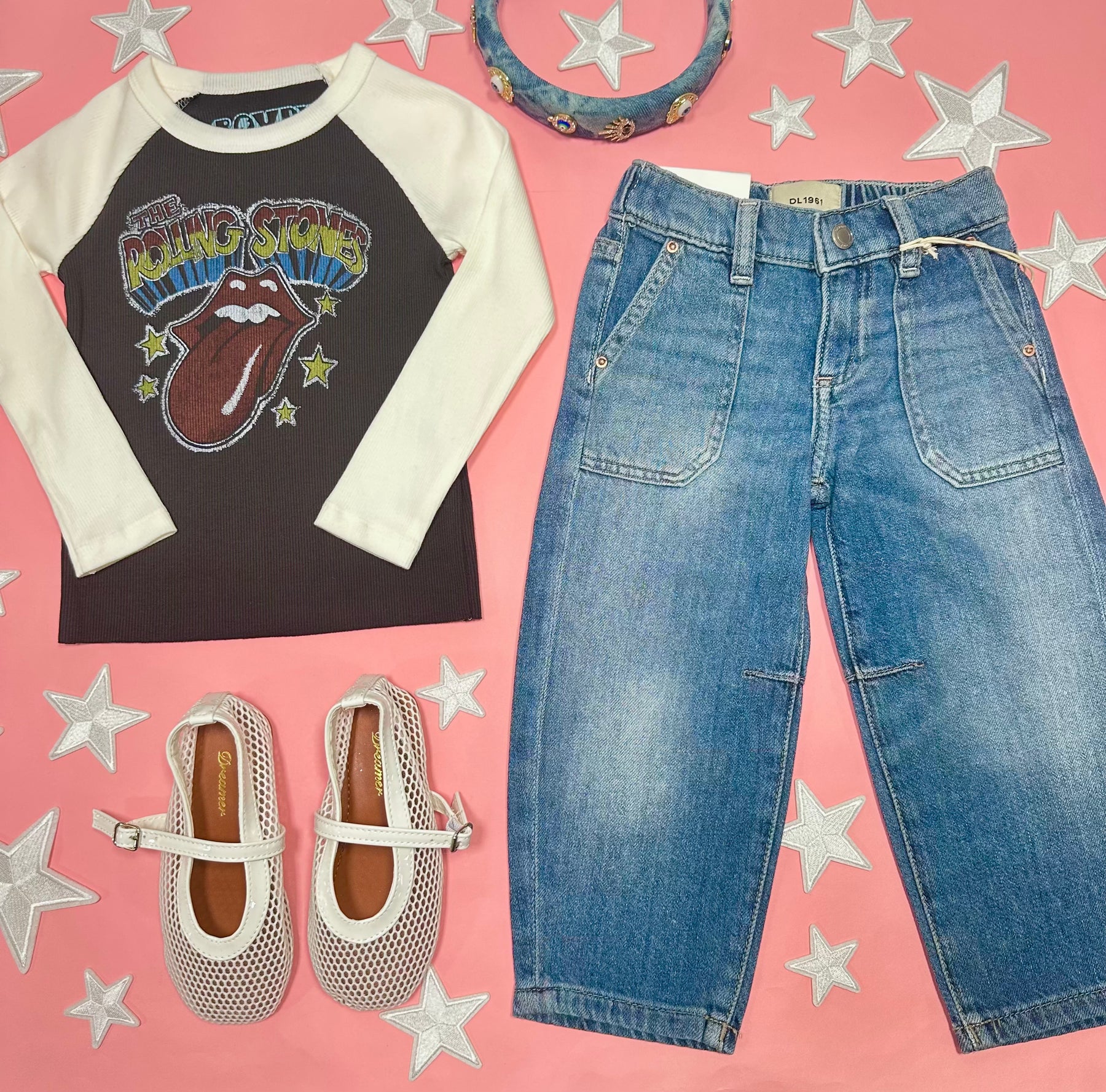 ROLLING STONES RIBBED RAGLAN LONG SLEEVE TSHIRT - LONG SLEEVE TOPS