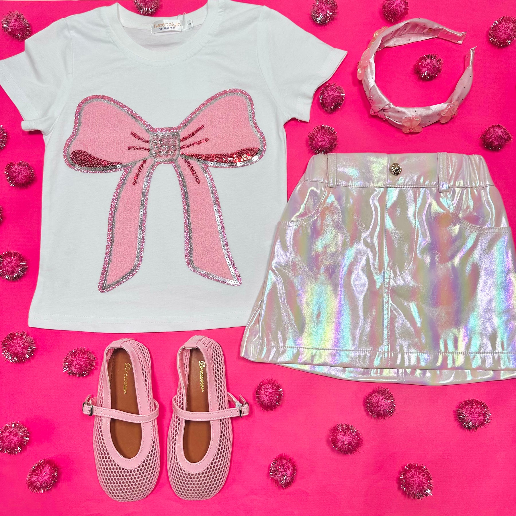 RHINESTONE BOW TSHIRT