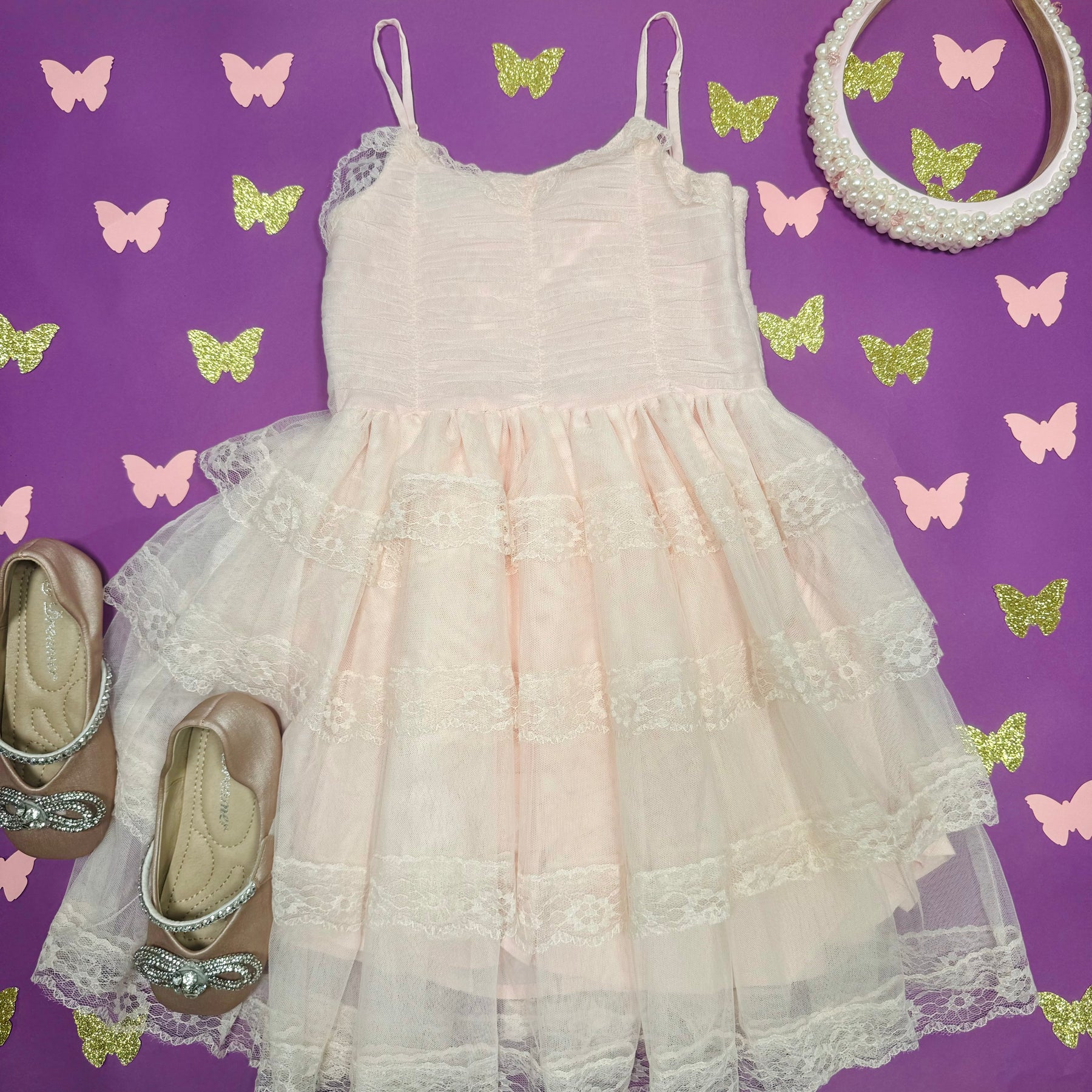 AUDREY LACE TIERED DRESS - DRESSES