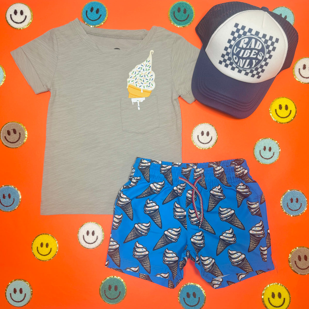 ICE CREAM DAY TRIM TSHIRT - SHORT SLEEVE TOPS