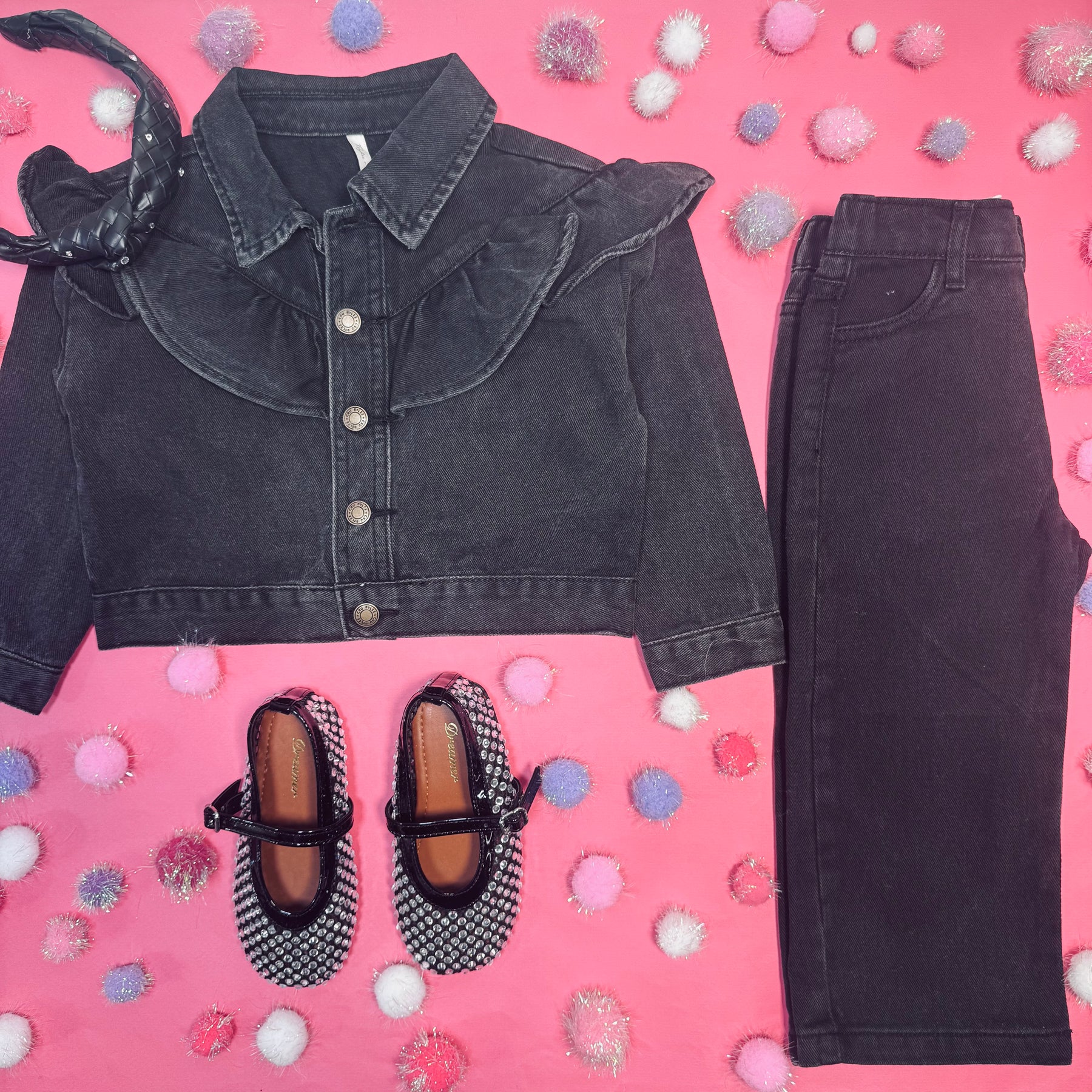 RUFFLE DENIM JACKET