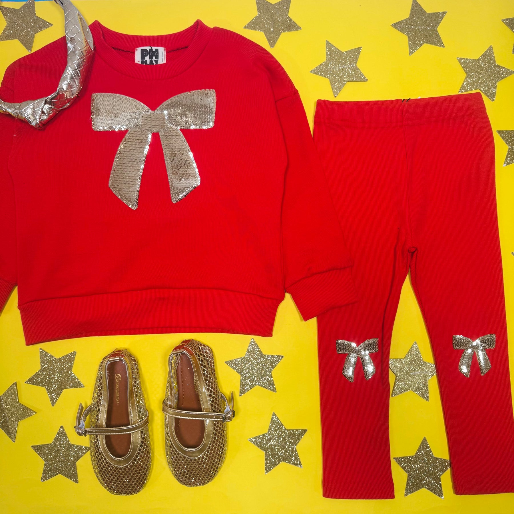 LULU BOW SWEATSHIRT AND LEGGINGS SET - SET