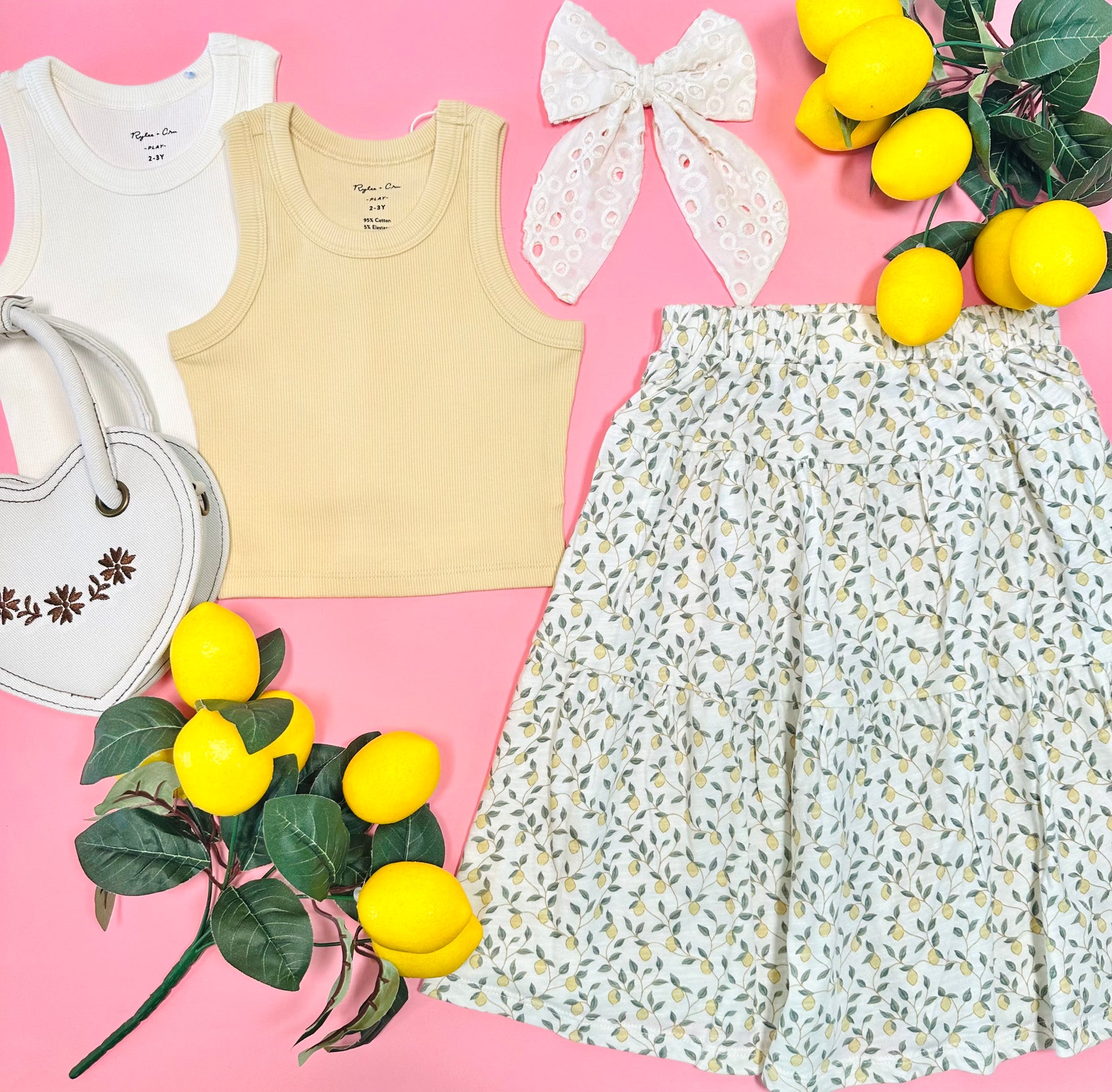 LEMONS TIERED MIDI SKIRT - SKIRTS