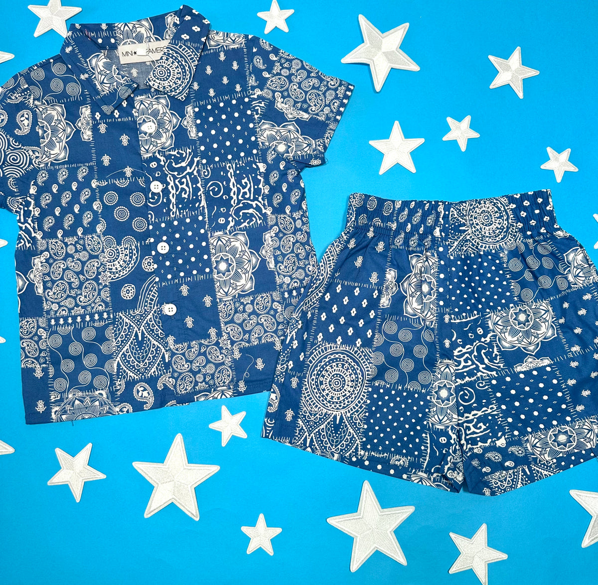 RYDER BANDANA BUTTON DOWN AND SHORTS SET - SET