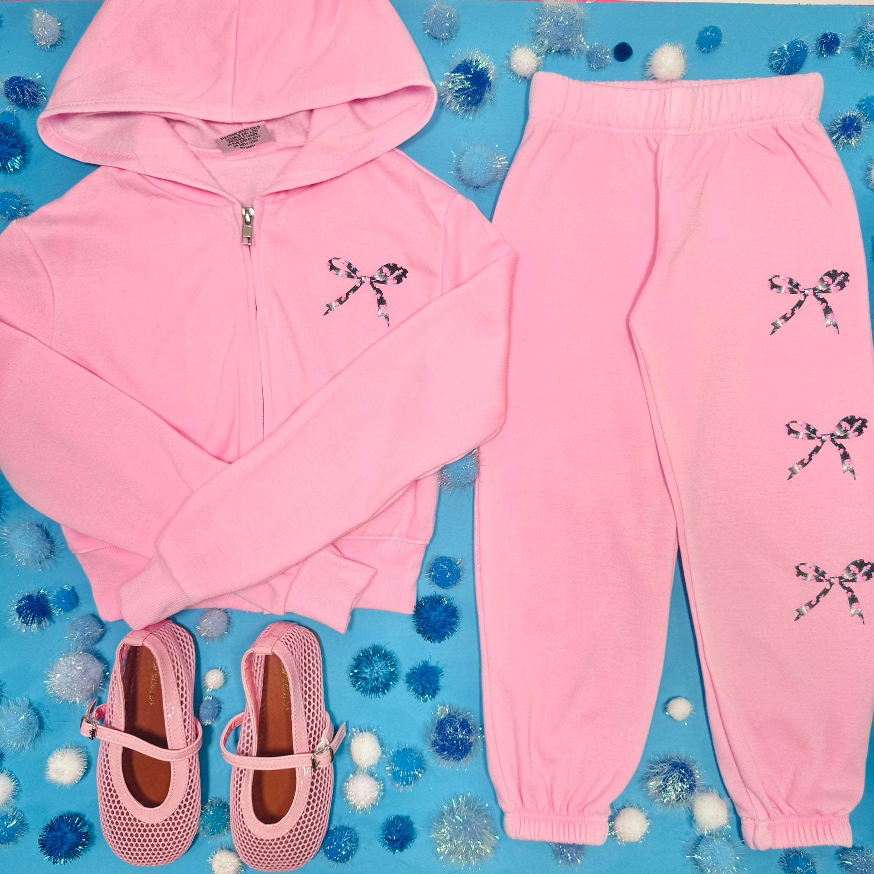 FLORAL BOW SWEATPANTS