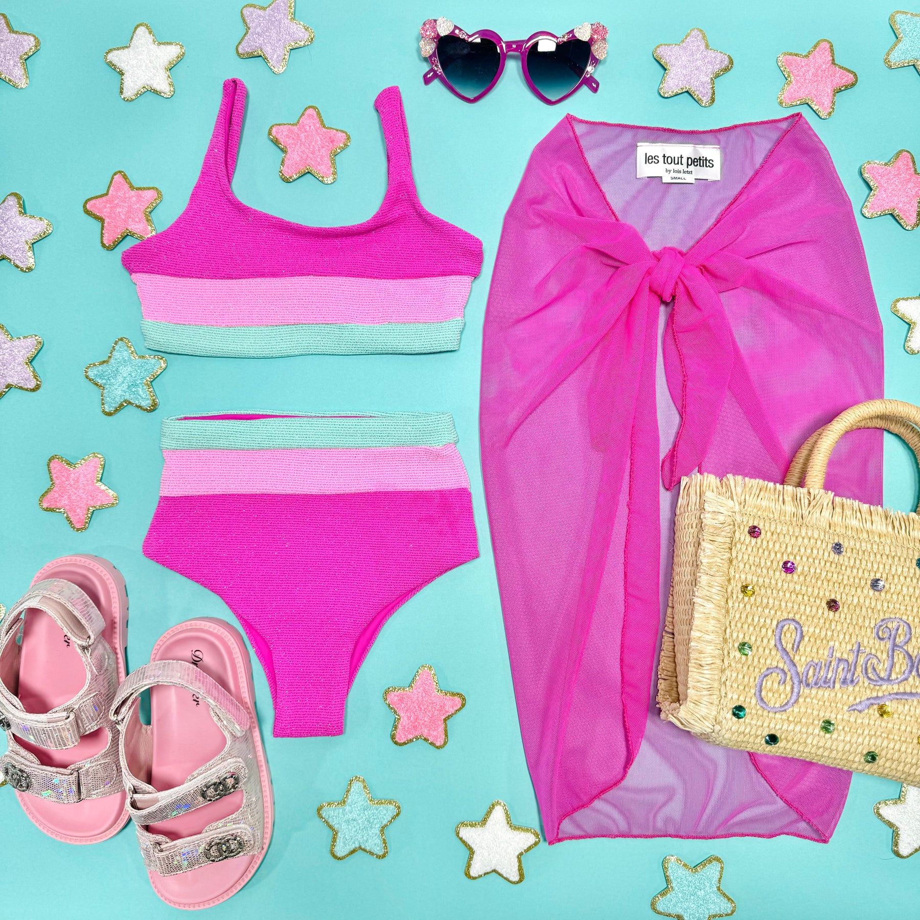 GLITTER BLOSSOM LITTLE MACKENZIE & HEDIE TWO PIECE BIKINI SET