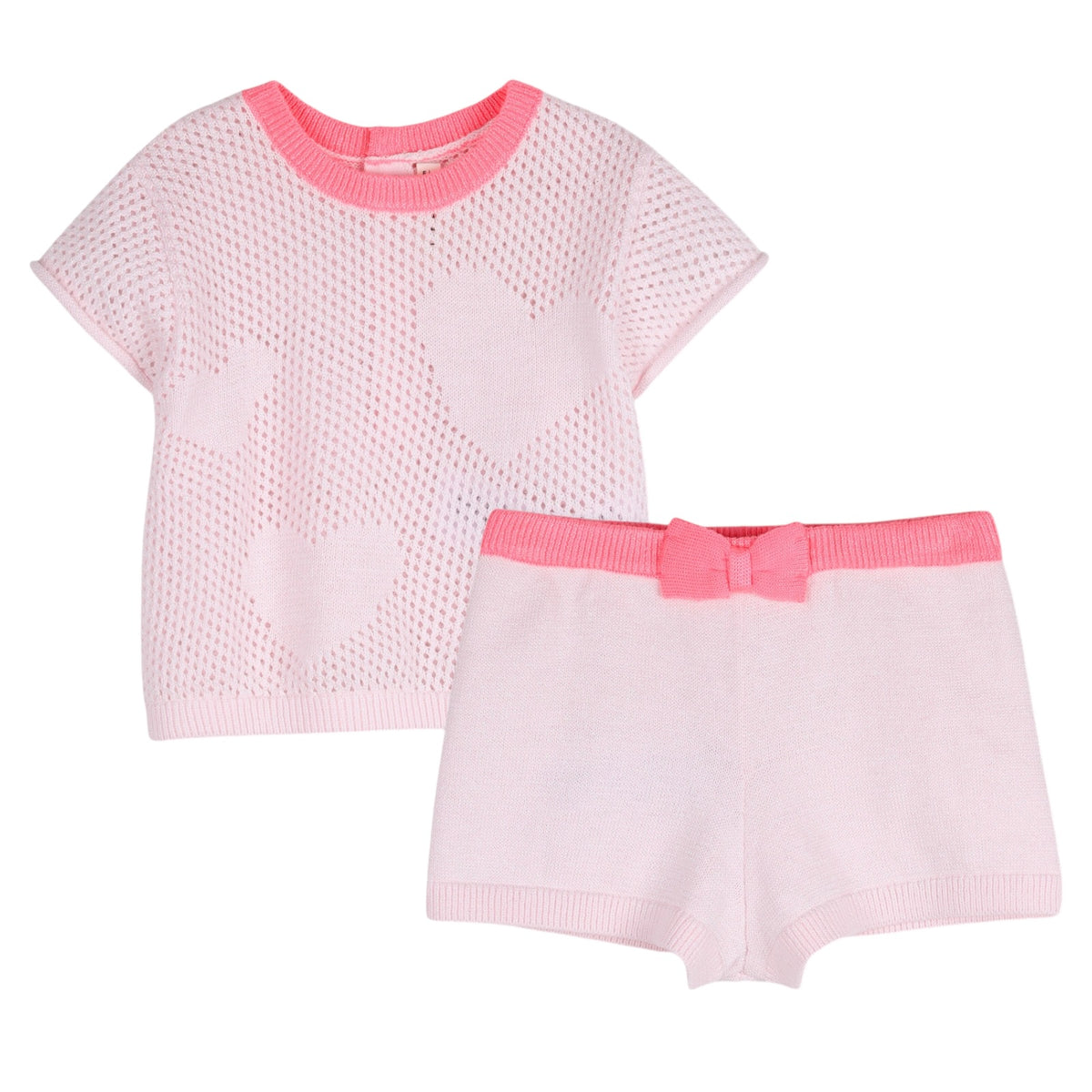 KNITTED HEART TOP AND SHORTS SET (PREORDER)