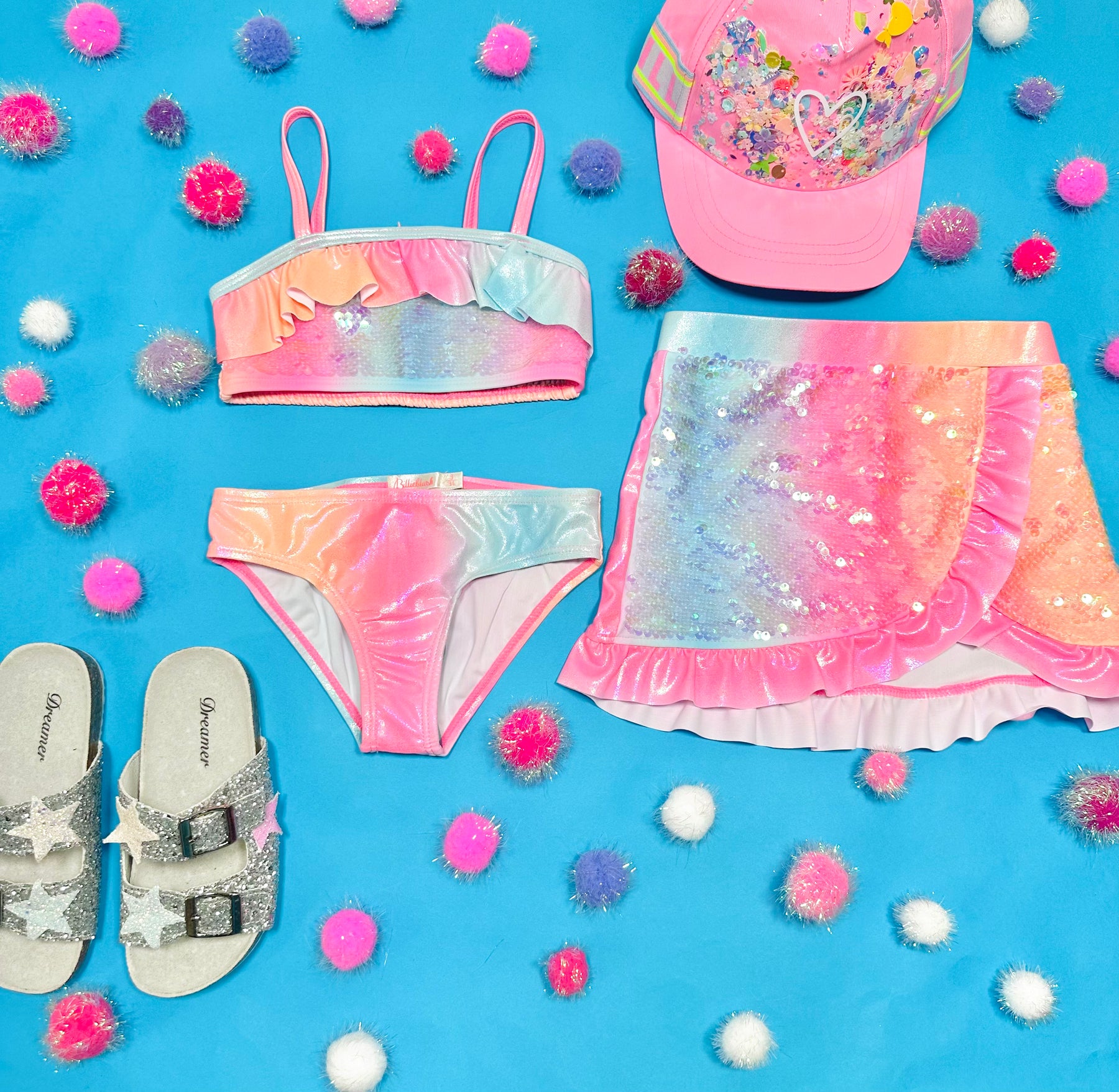 GRADIENT SEQUIN TWO PIECE BIKINI - TWO PIECE BIKINI
