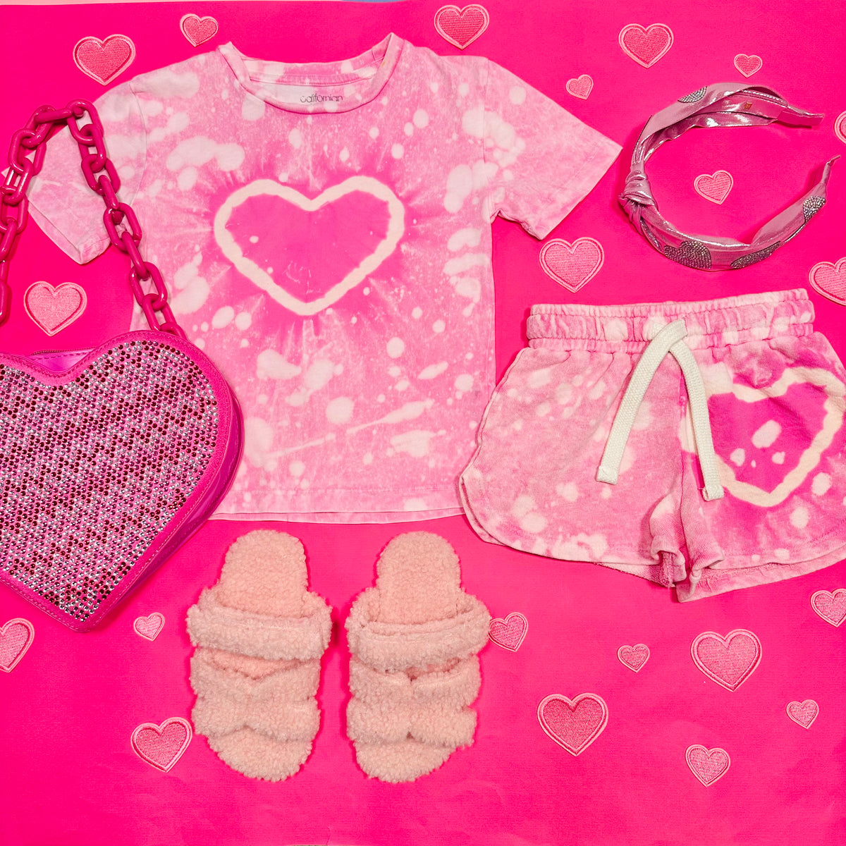 TIE DYE HEART SHORTS - SHORTS