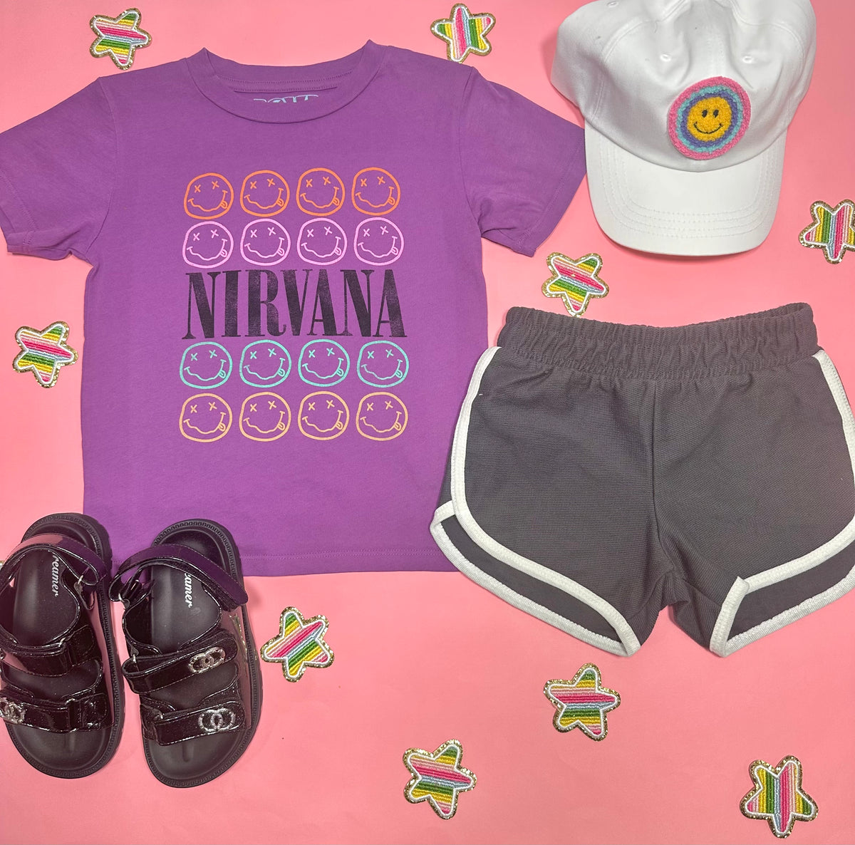 NIRVANA SMILEY TSHIRT - SHORT SLEEVE TOPS