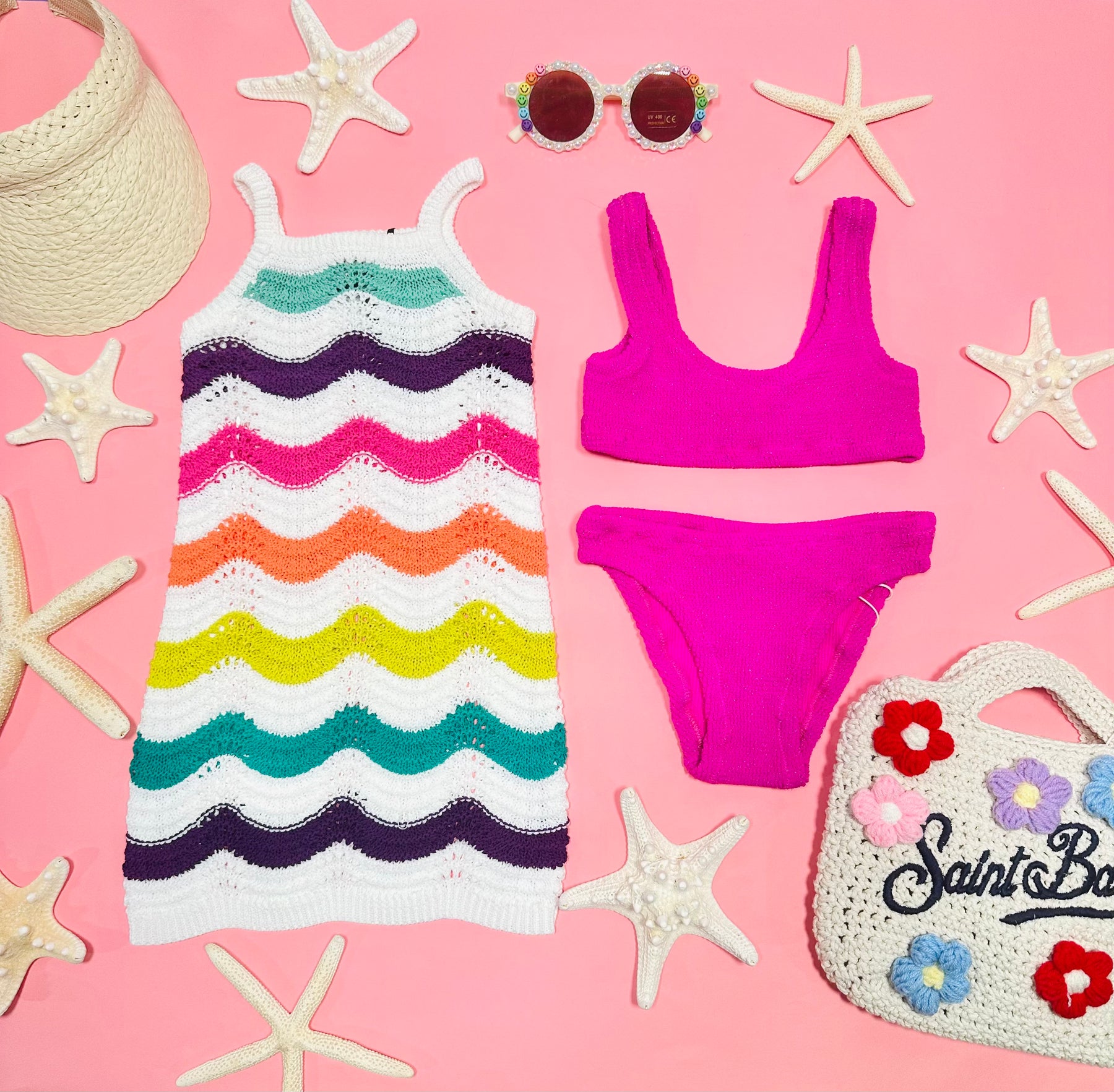 LITTLE TESSIE SUNSET SHERBERT COVER UP DRESS - COVER UPS