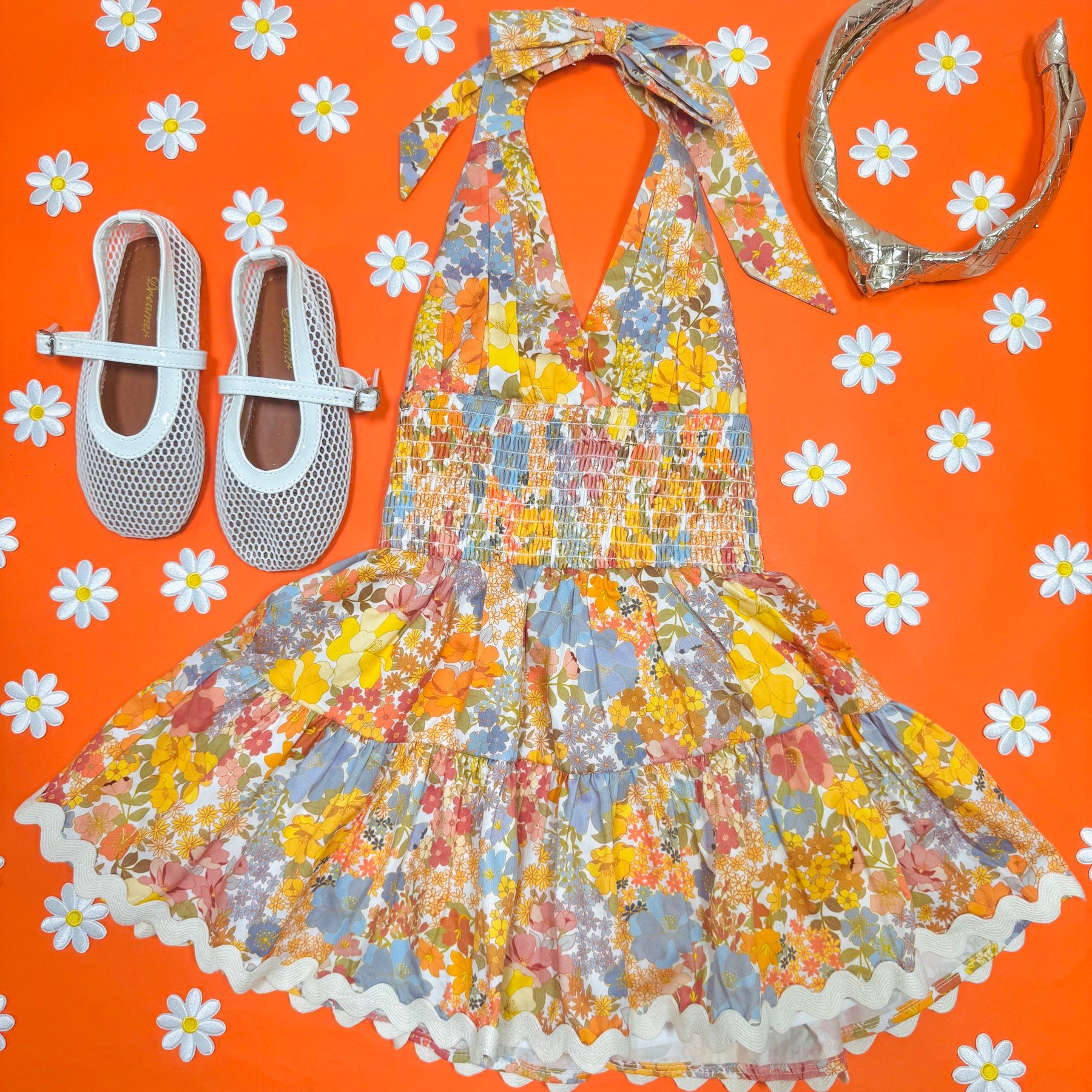 AVELLE HALTER FLORAL DRESS