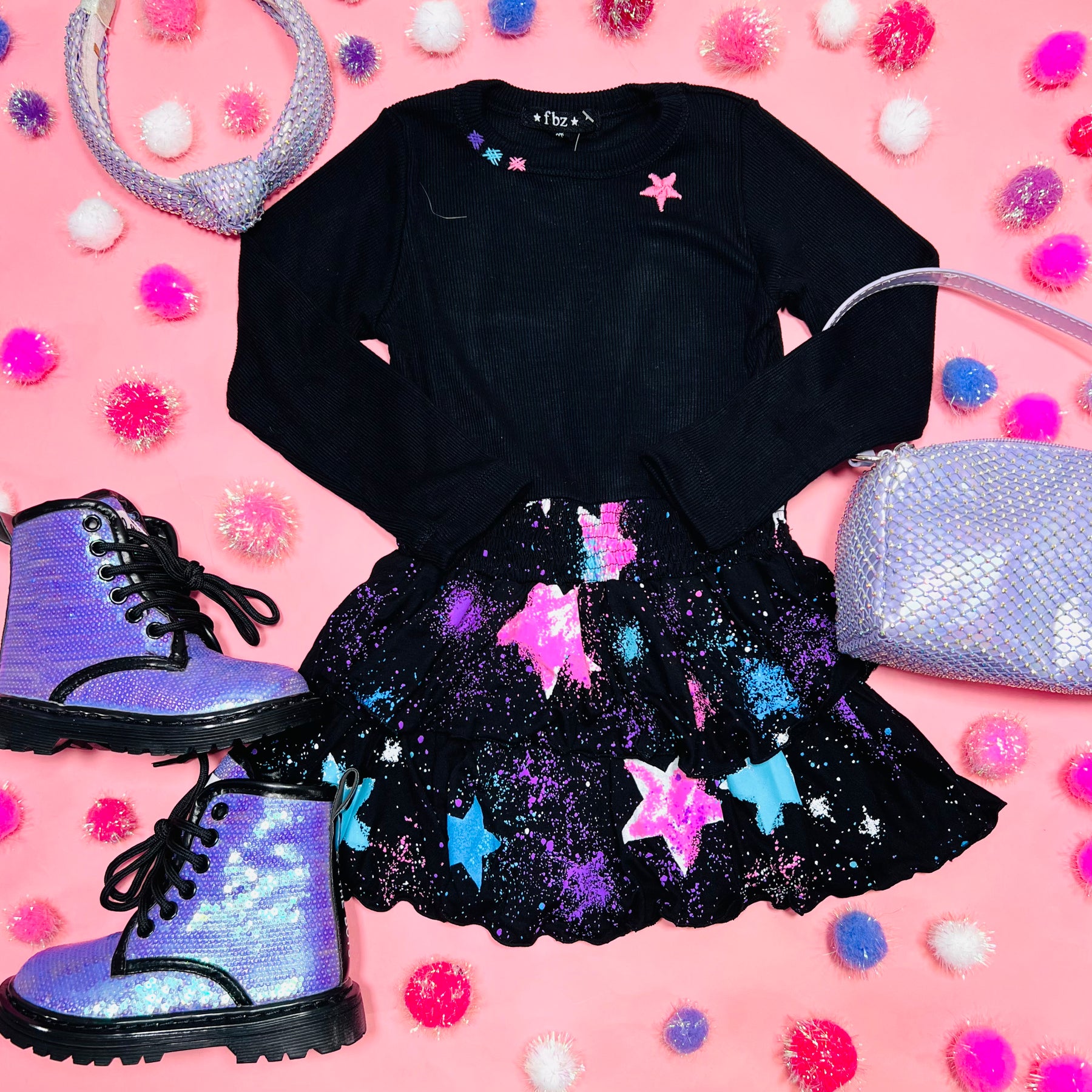 STARS RUFFLE DRESS