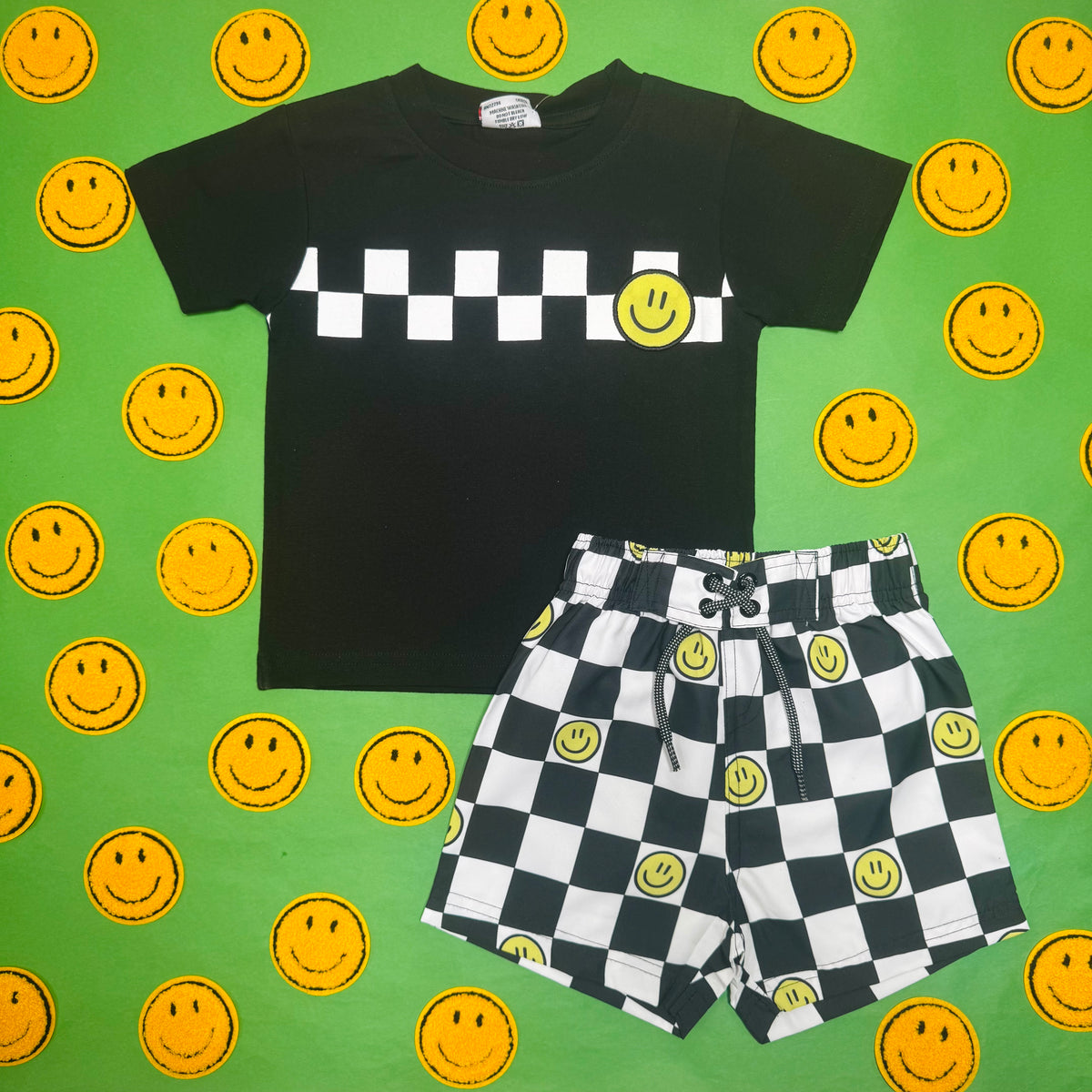 SMILEY CHECKERED TSHIRT