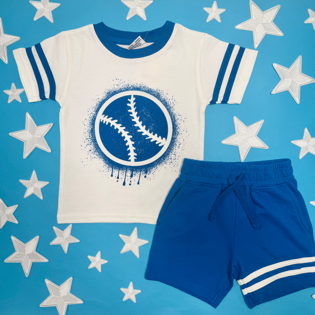 COBALT STRIPE SHORTS