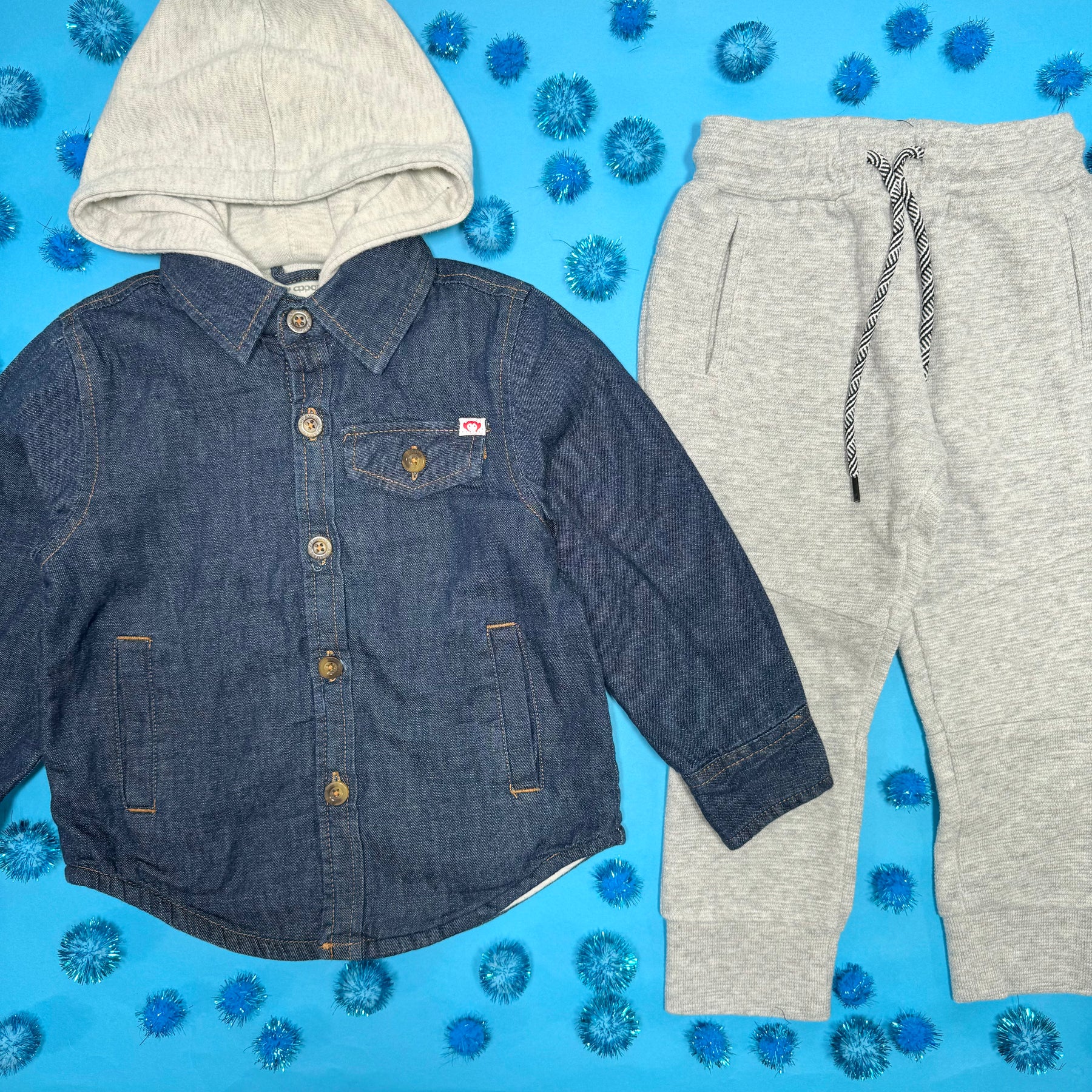 GLEN DENIM JACKET W/ HOOD - HOODIES