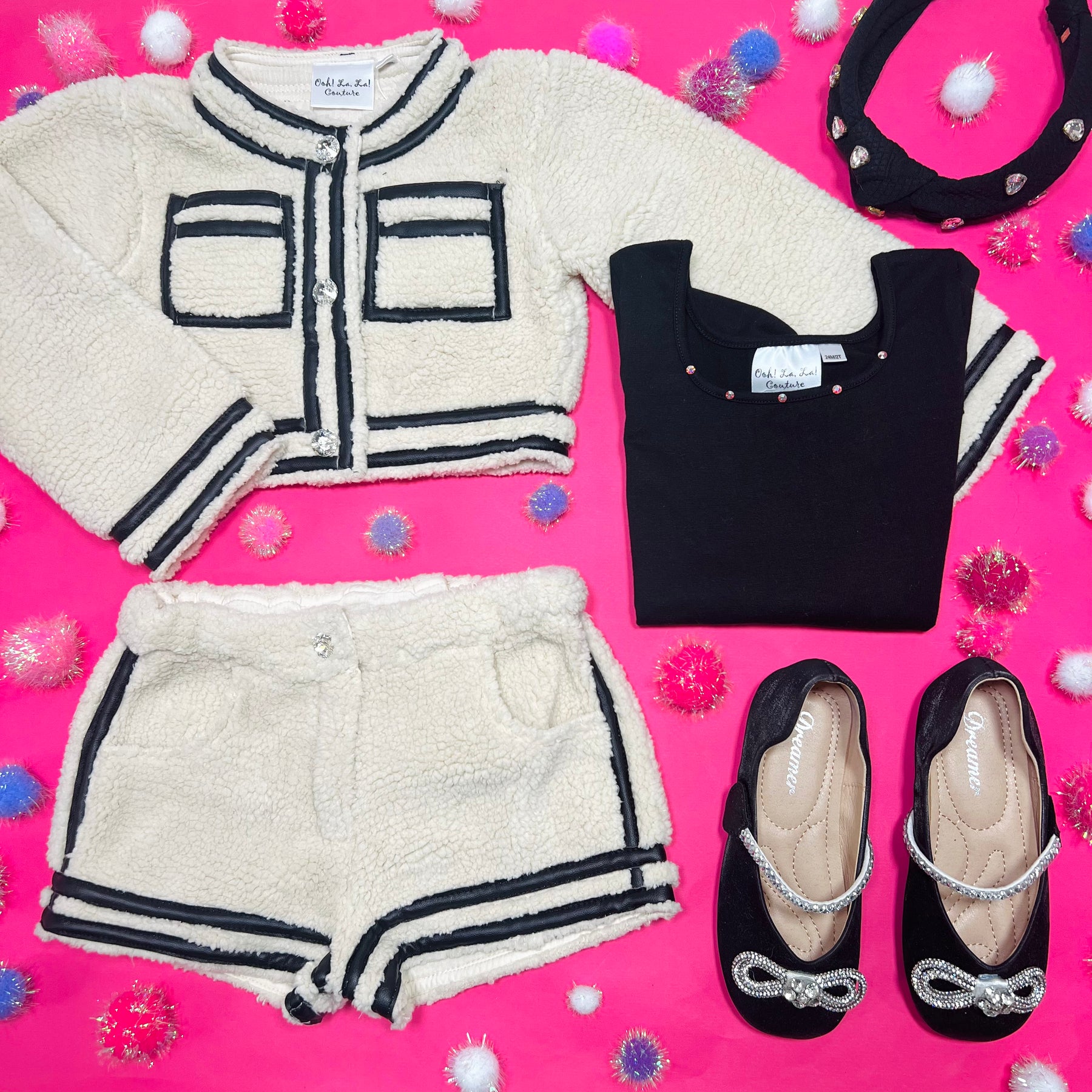 COCO JACKET, TOP, SHORTS 3 PIECE SET