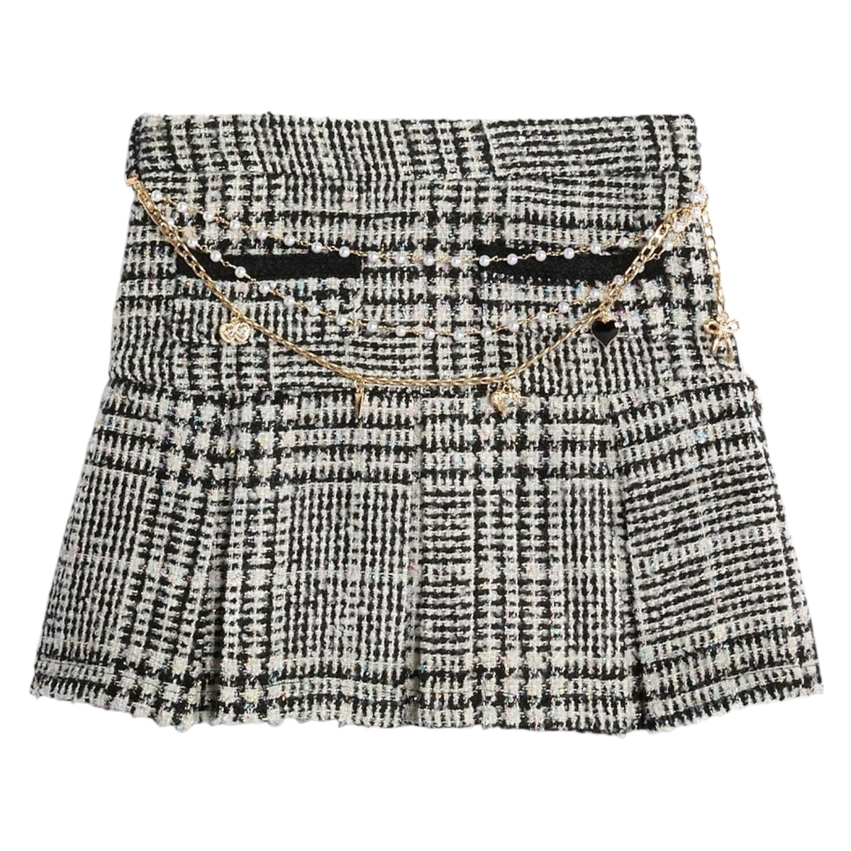 LUREX PLAID BOUCLE HATTIE CHAIN SKIRT (PREORDER)